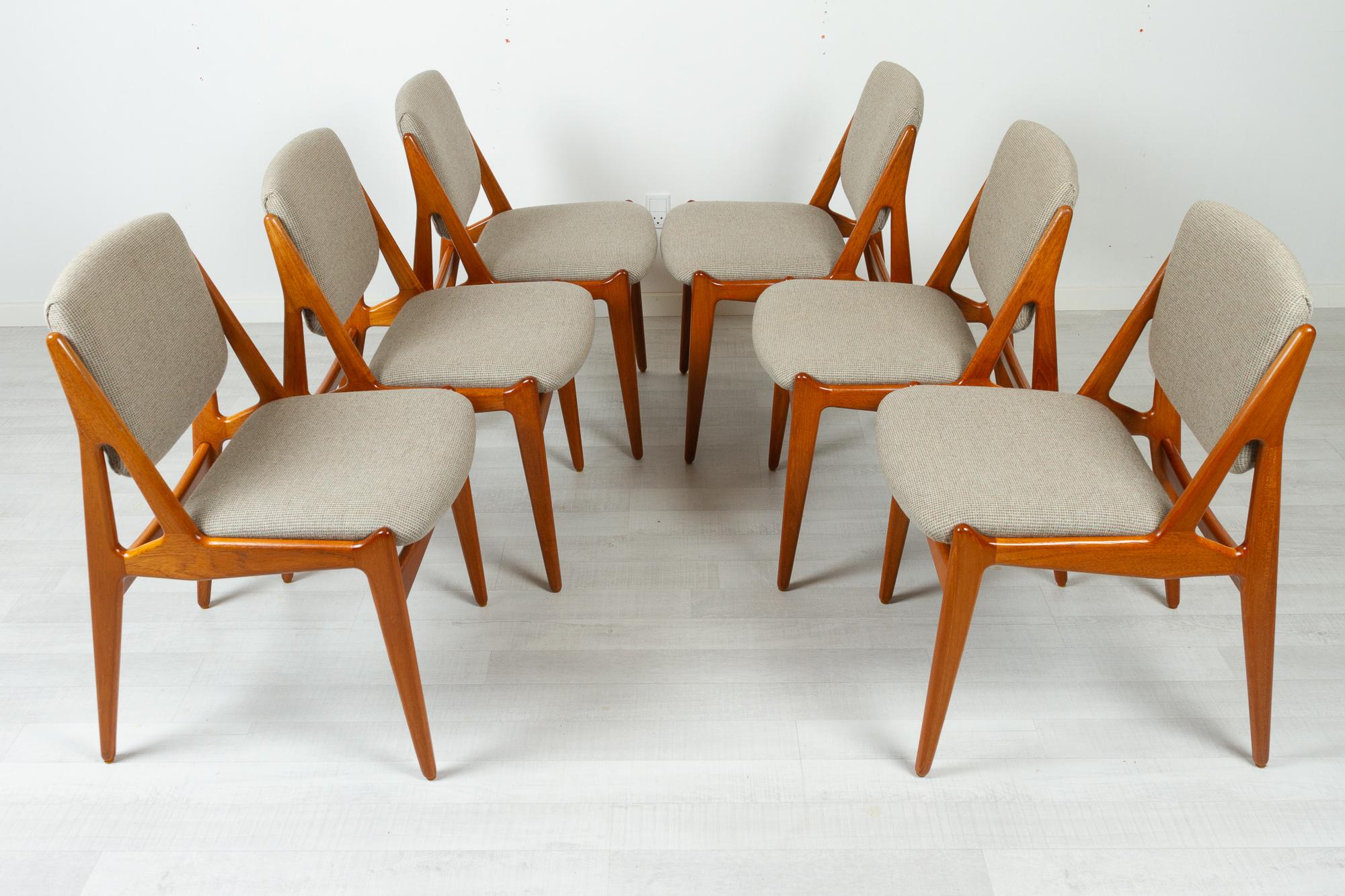 Danish Modern Teak Dining Chairs Model Ella by Arne Vodder 1960s, Set of 6 8