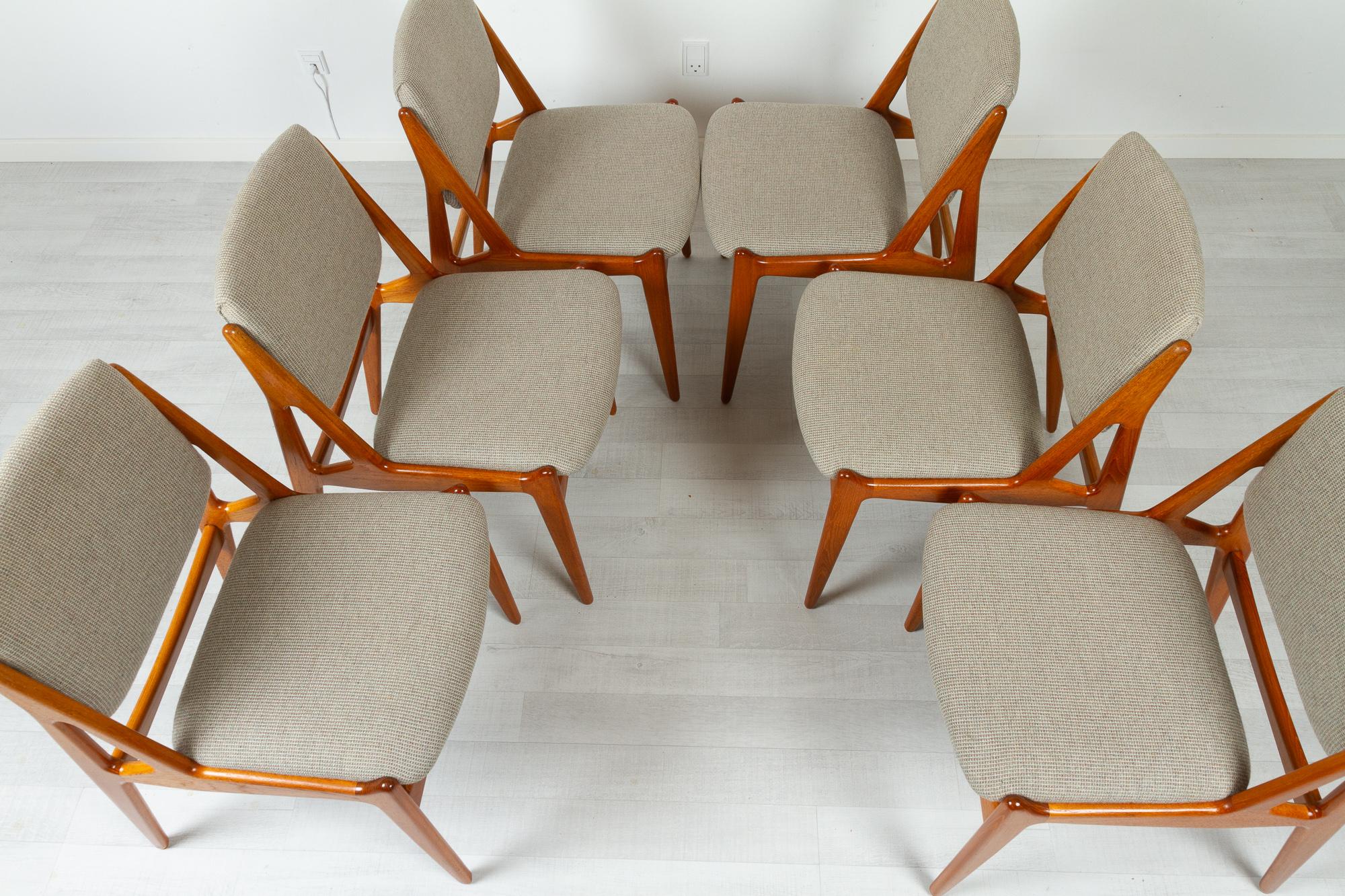 Danish Modern Teak Dining Chairs Model Ella by Arne Vodder 1960s, Set of 6 11