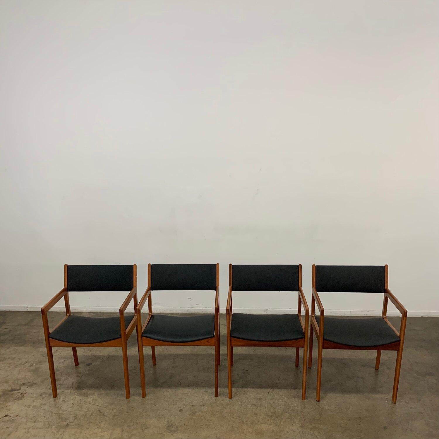Mid-20th Century Danish Modern Teak Dining Chairs, Set of 4