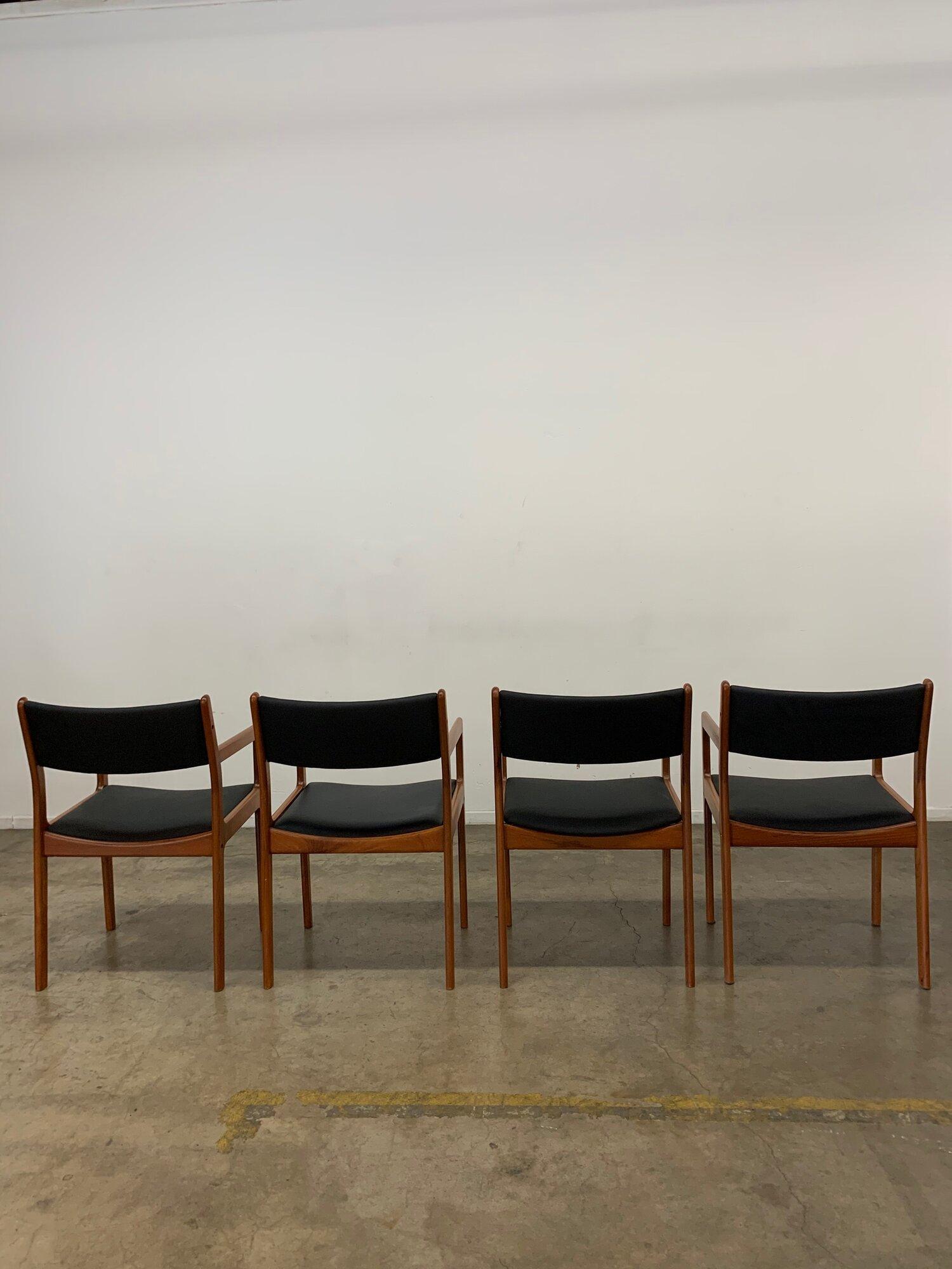 Danish Modern Teak Dining Chairs, Set of 4 3
