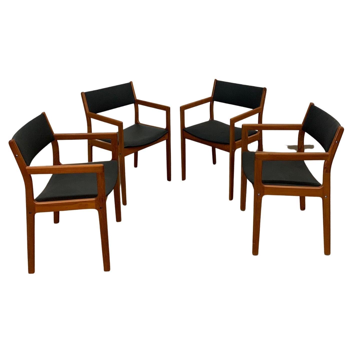 Danish Modern Teak Dining Chairs, Set of 4