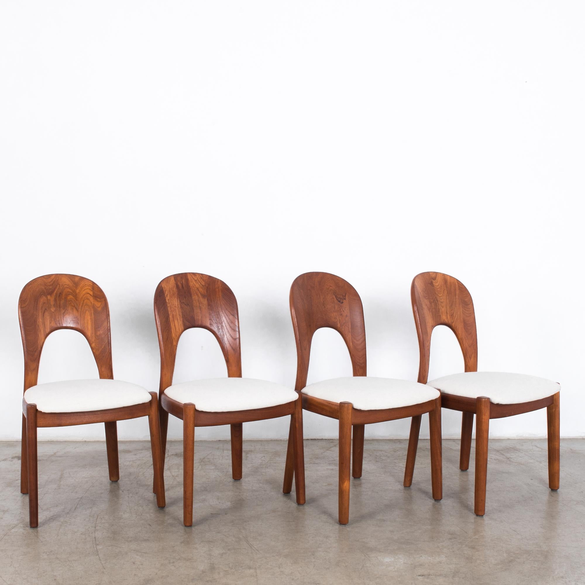 Oiled Danish Modern Teak Dining Chairs, Set of Four 