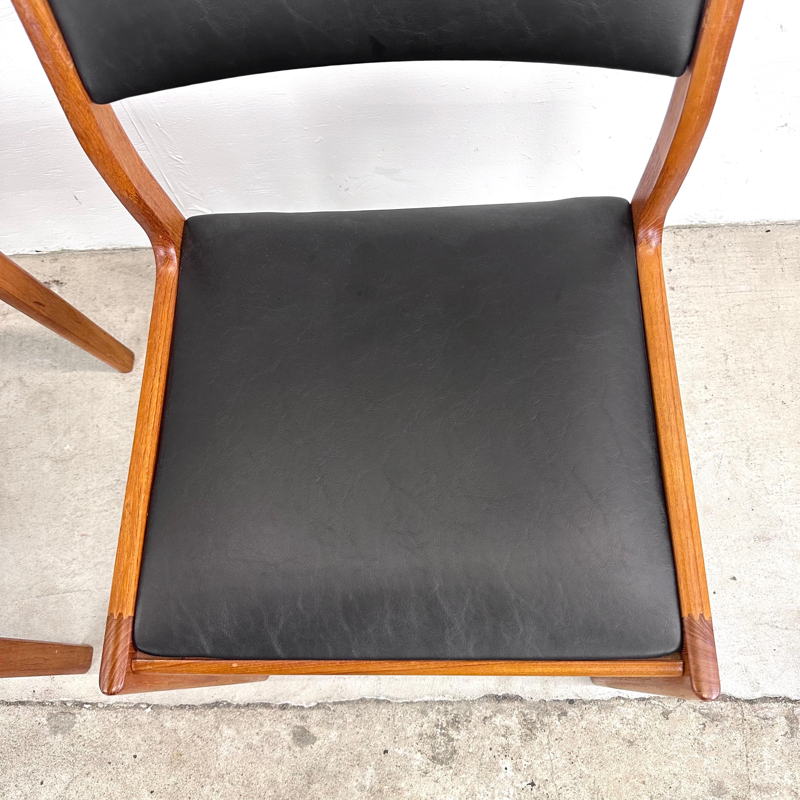 Danish Modern Teak Dining Chairs- Set of Four 4