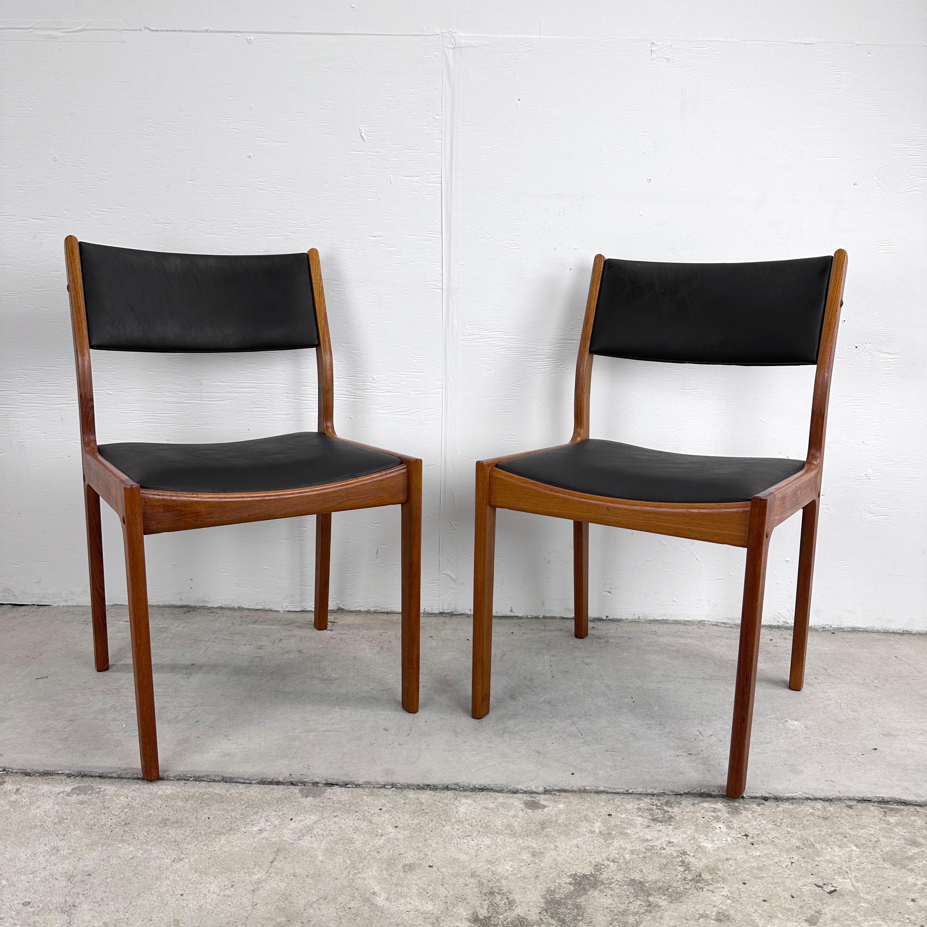 Scandinavian Modern Danish Modern Teak Dining Chairs- Set of Four