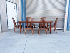 Danish Modern Teak Dining Set with Six High-Back Chairs, 1960s