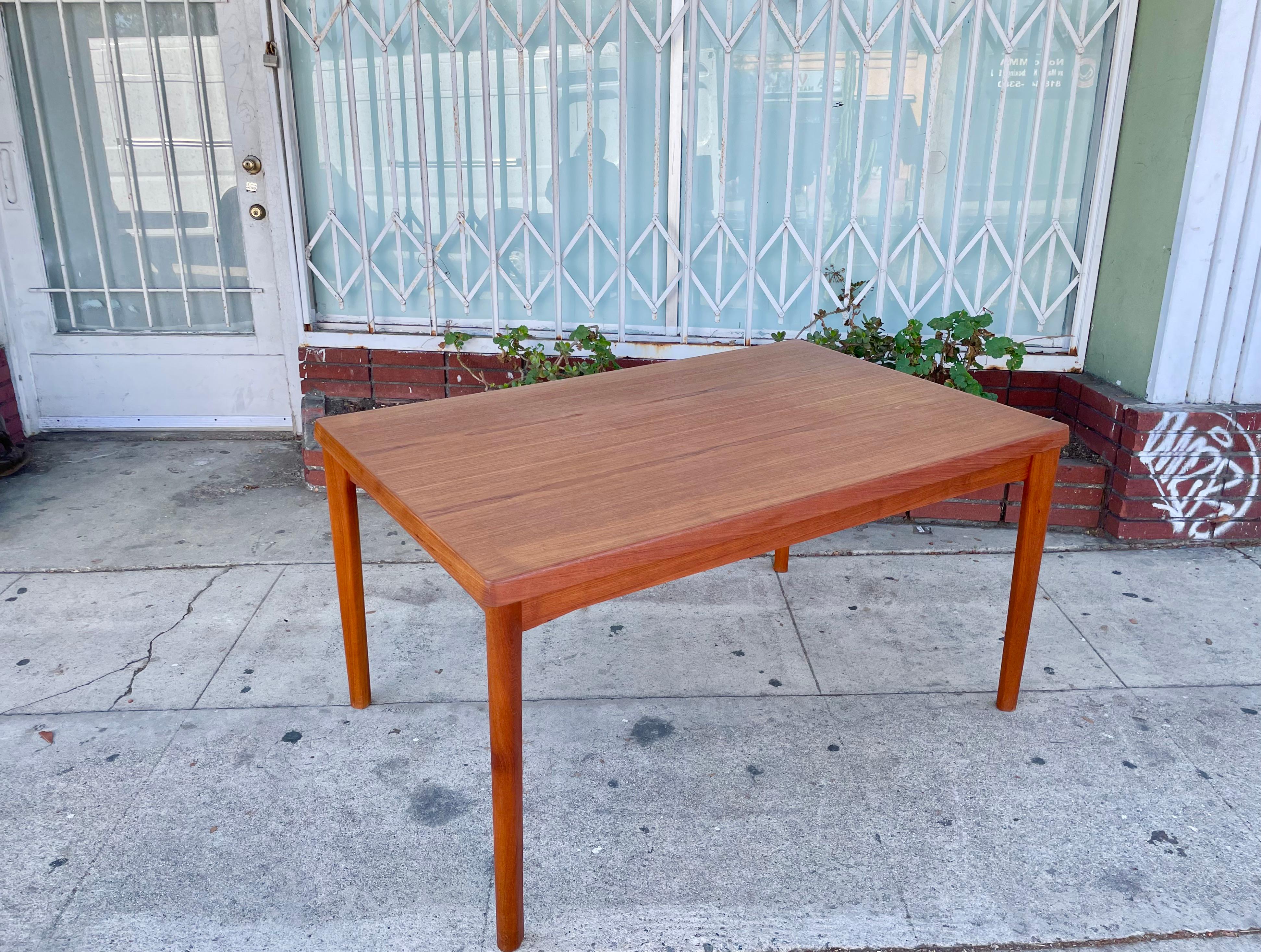 Danish Modern Teak Dining Table by Henning Kjaernulf In Fair Condition In North Hollywood, CA