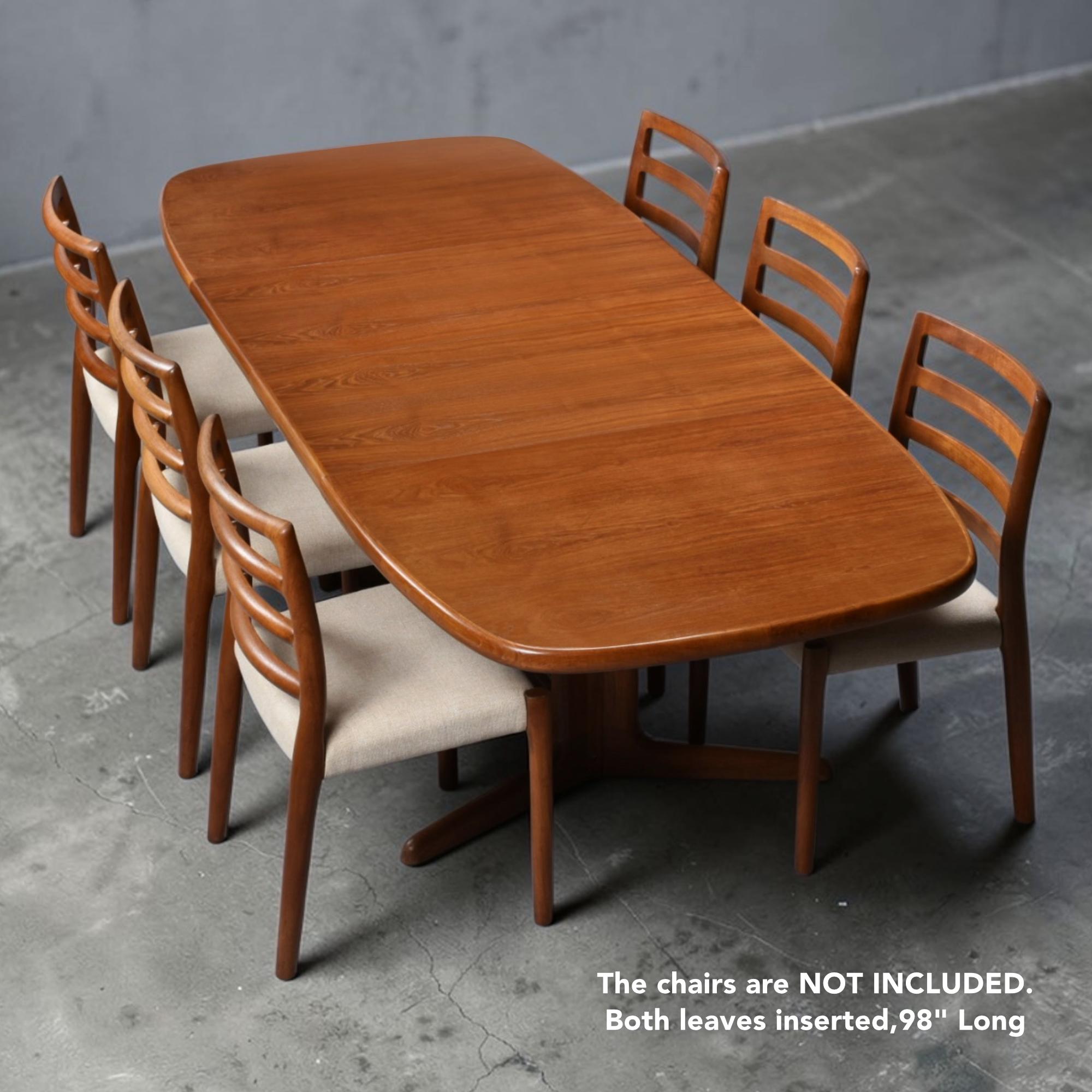 Long Rasmus Danish Modern Teak Dining Table by Rasmus, Oval Trestle Design at 1stDibs