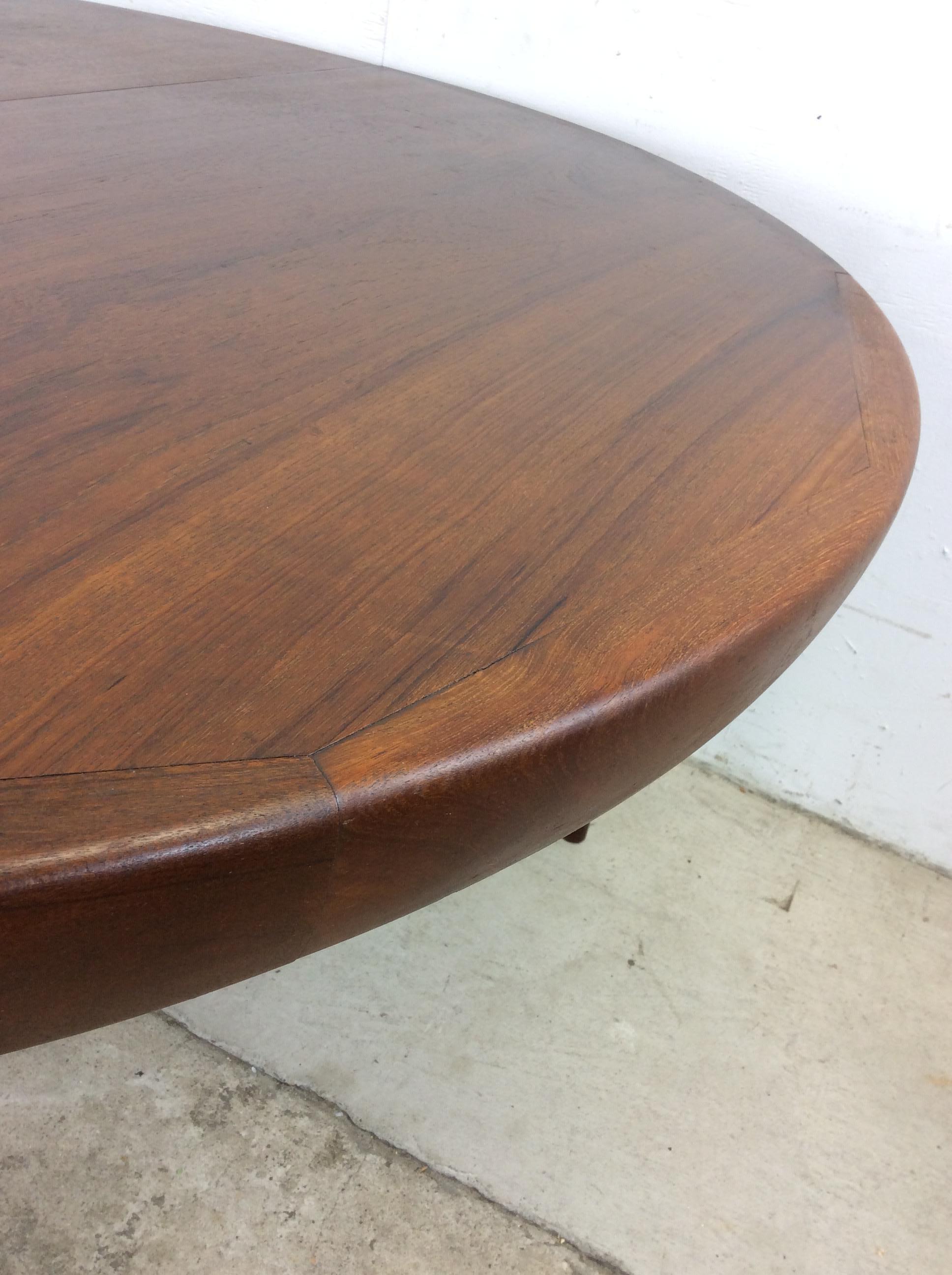 Danish Modern Teak Dining Table with 3 Large Leafs 5