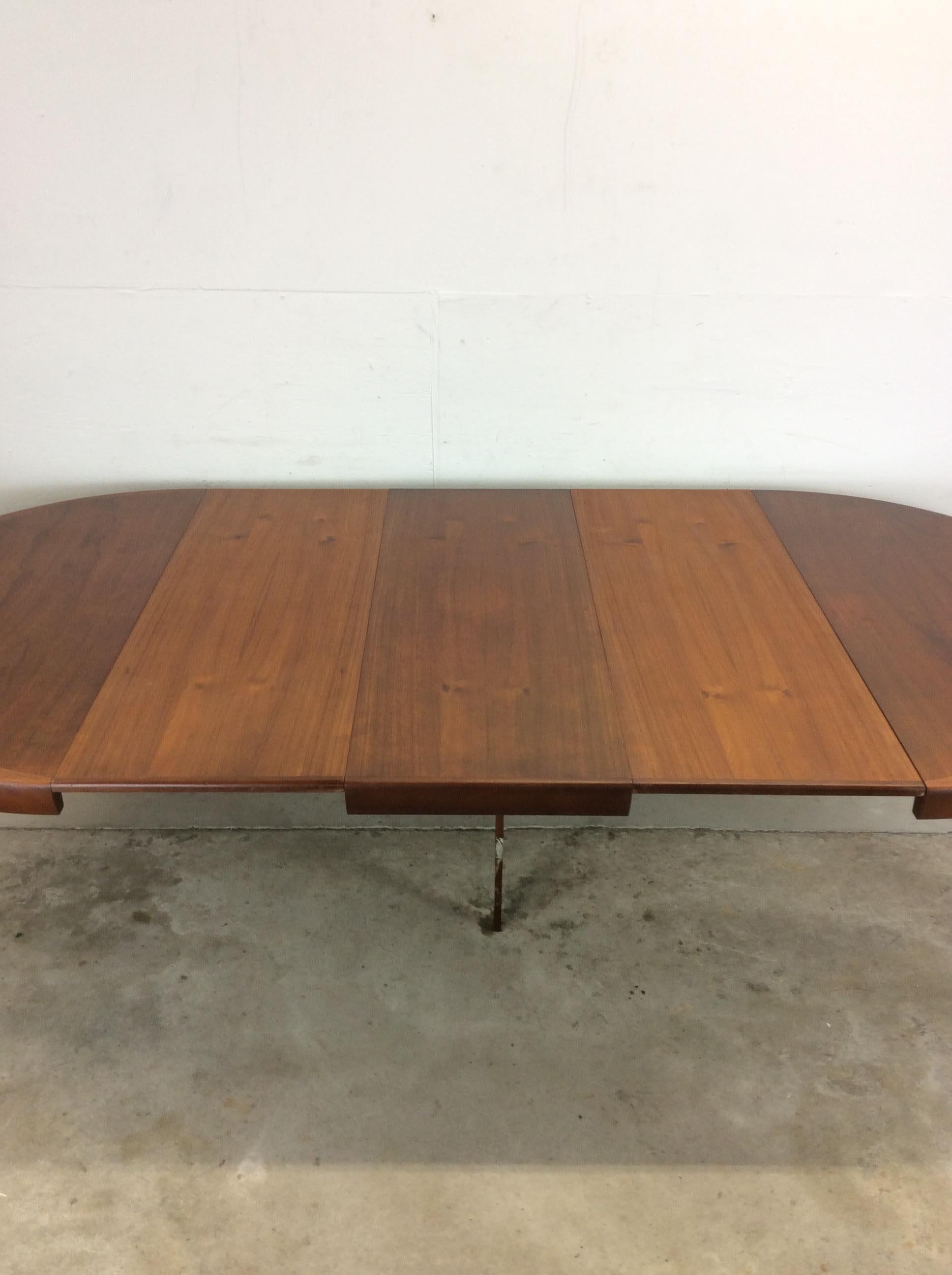 Danish Modern Teak Dining Table with 3 Large Leafs 14