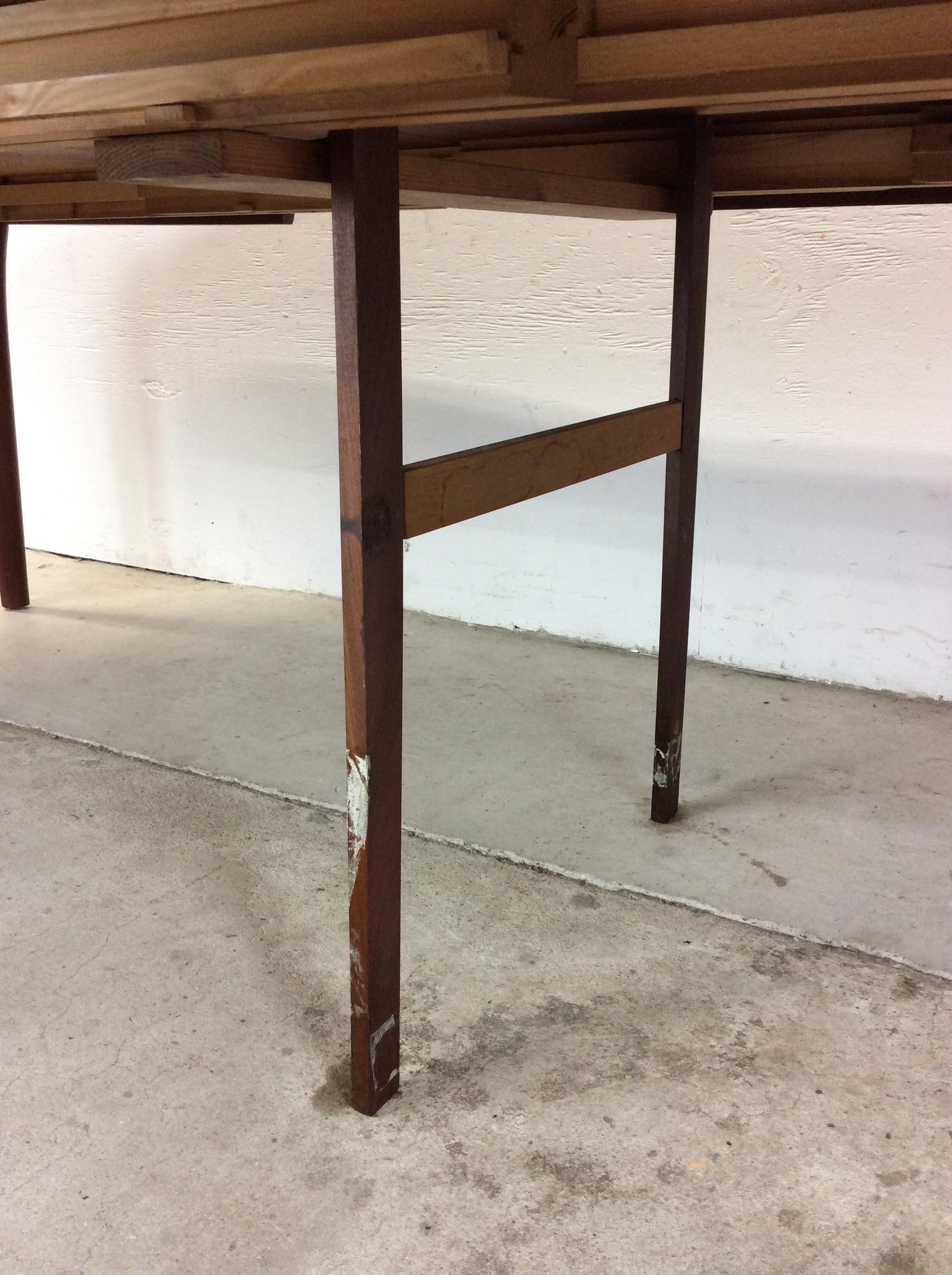 Danish Modern Teak Dining Table with 3 Large Leafs 15