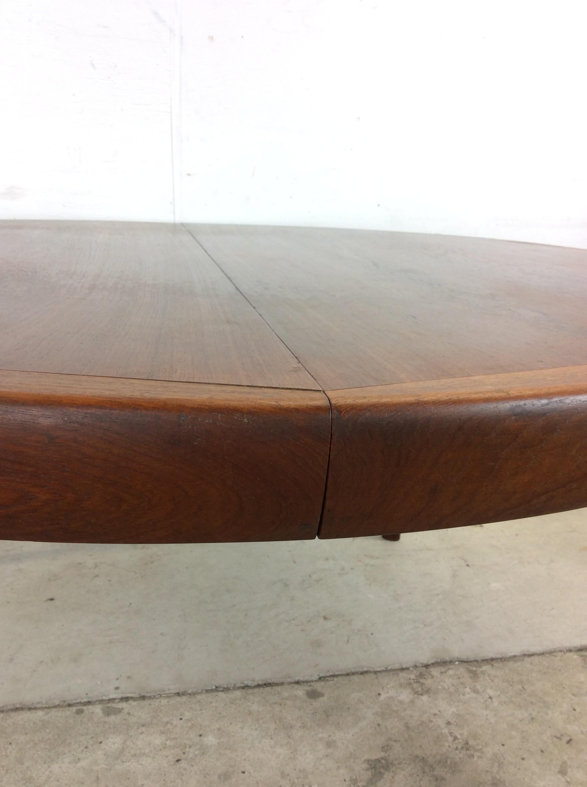 Danish Modern Teak Dining Table with 3 Large Leafs 4