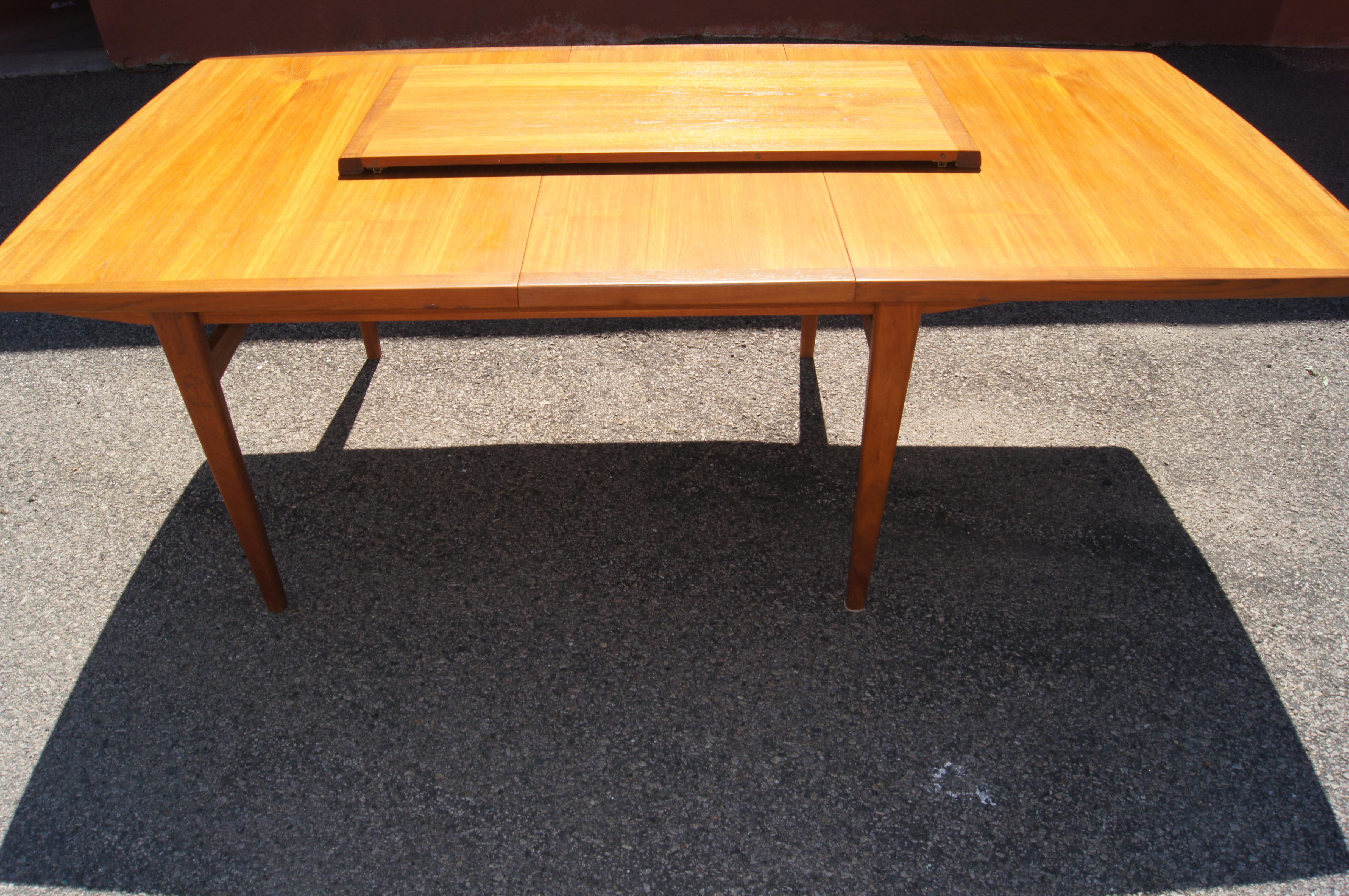 Late 20th Century Danish Modern Teak Dining Table with Extensions For Sale