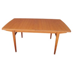 Vintage Danish Modern Teak Dining Table with Extensions