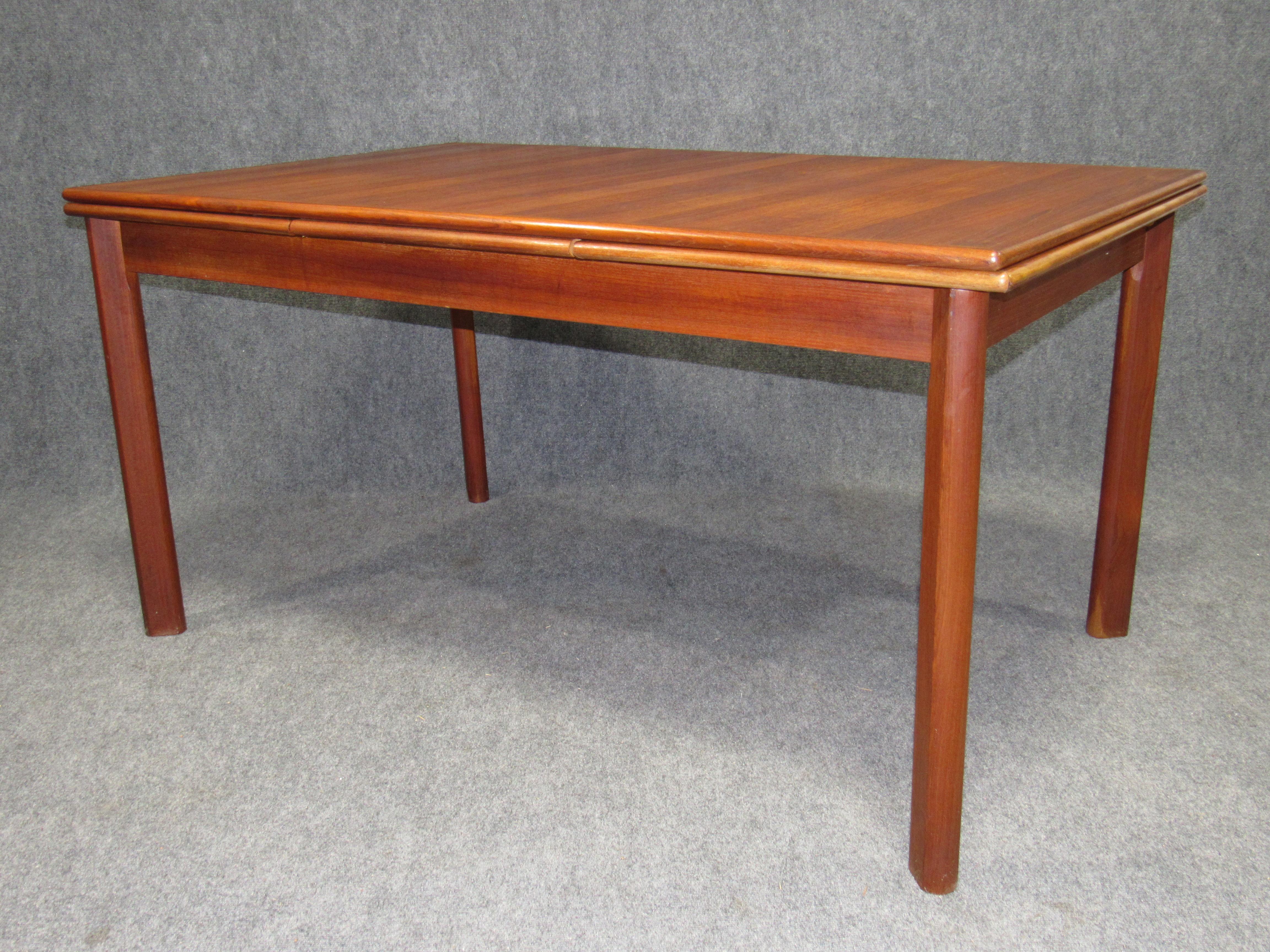 Mid-Century Modern Danish Modern Teak Dining Table with Pull Out Leaves