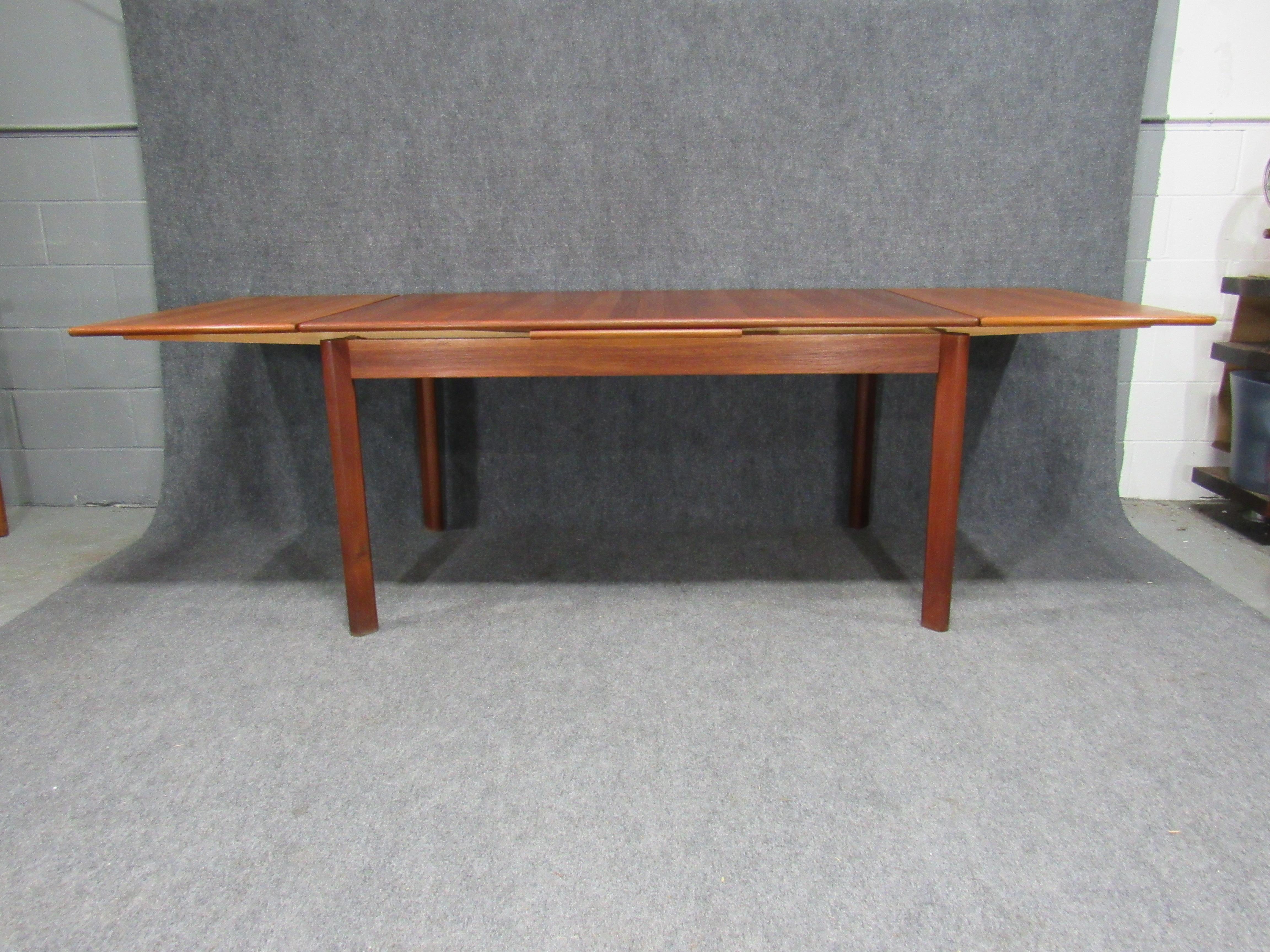 Danish Modern Teak Dining Table with Pull Out Leaves 1