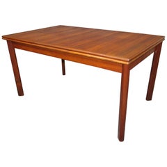 Vintage Danish Modern Teak Dining Table with Pull Out Leaves