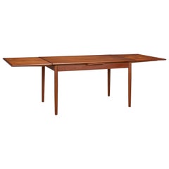 Danish Modern Teak Dining Table With Two Pull-out Leaves