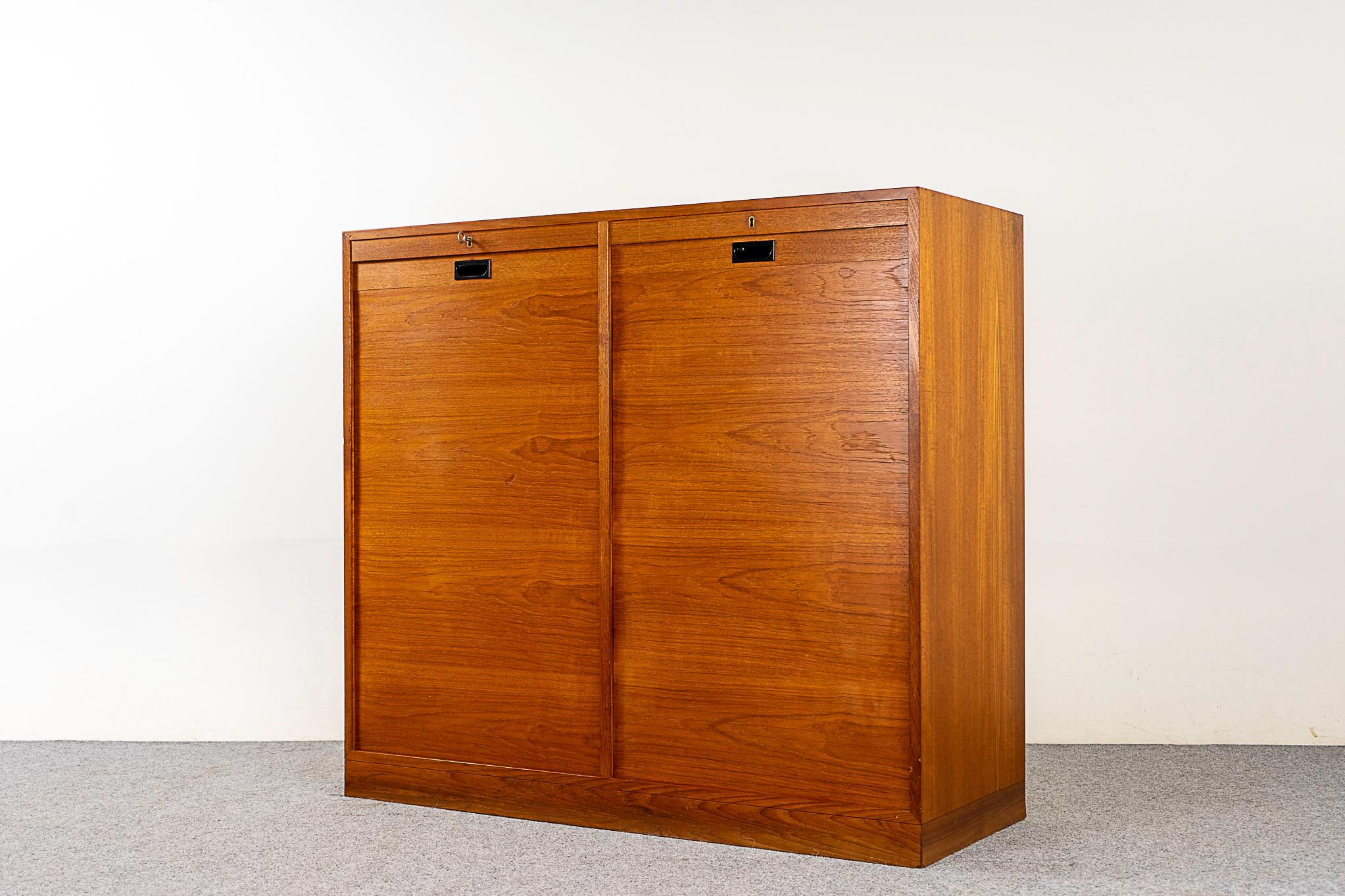 Mid-20th Century Danish Modern Teak Double Door File Cabinet 