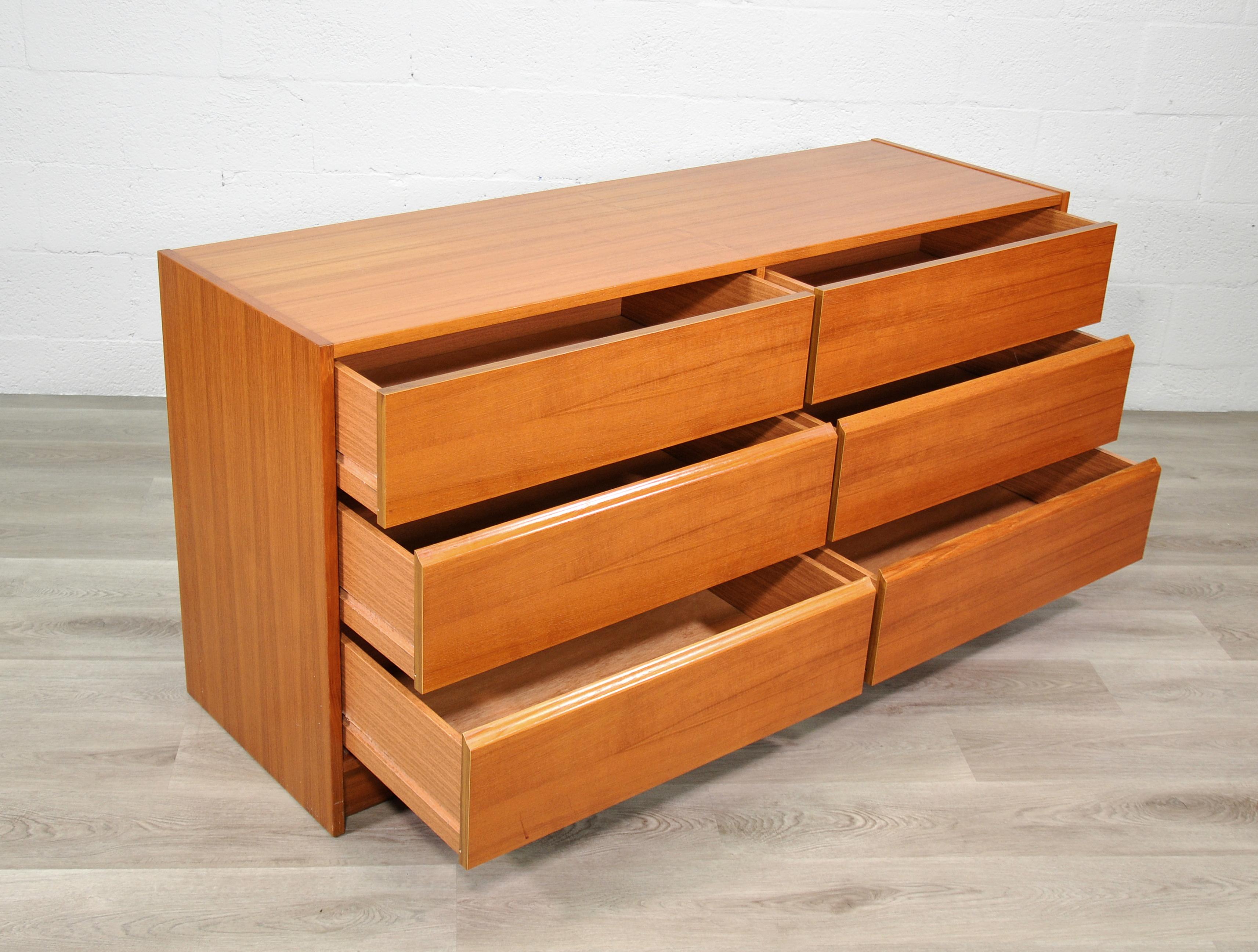 Late 20th Century Danish Modern Teak Double Dresser  For Sale
