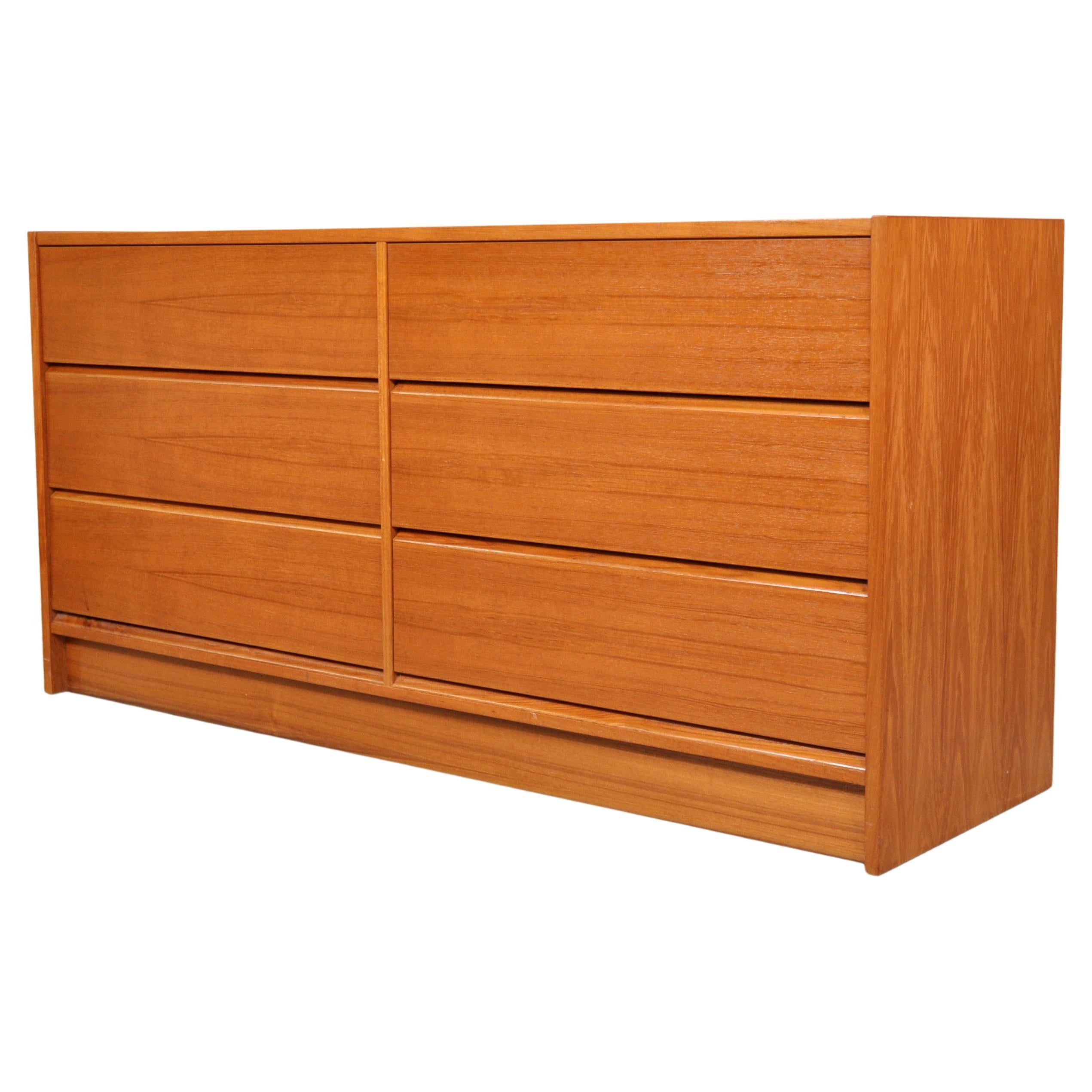 Danish Modern Teak Double Dresser 