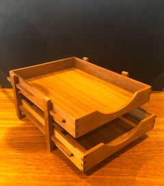 Danish Modern Teak Double Letter Tray by Trip Trap of Denmark