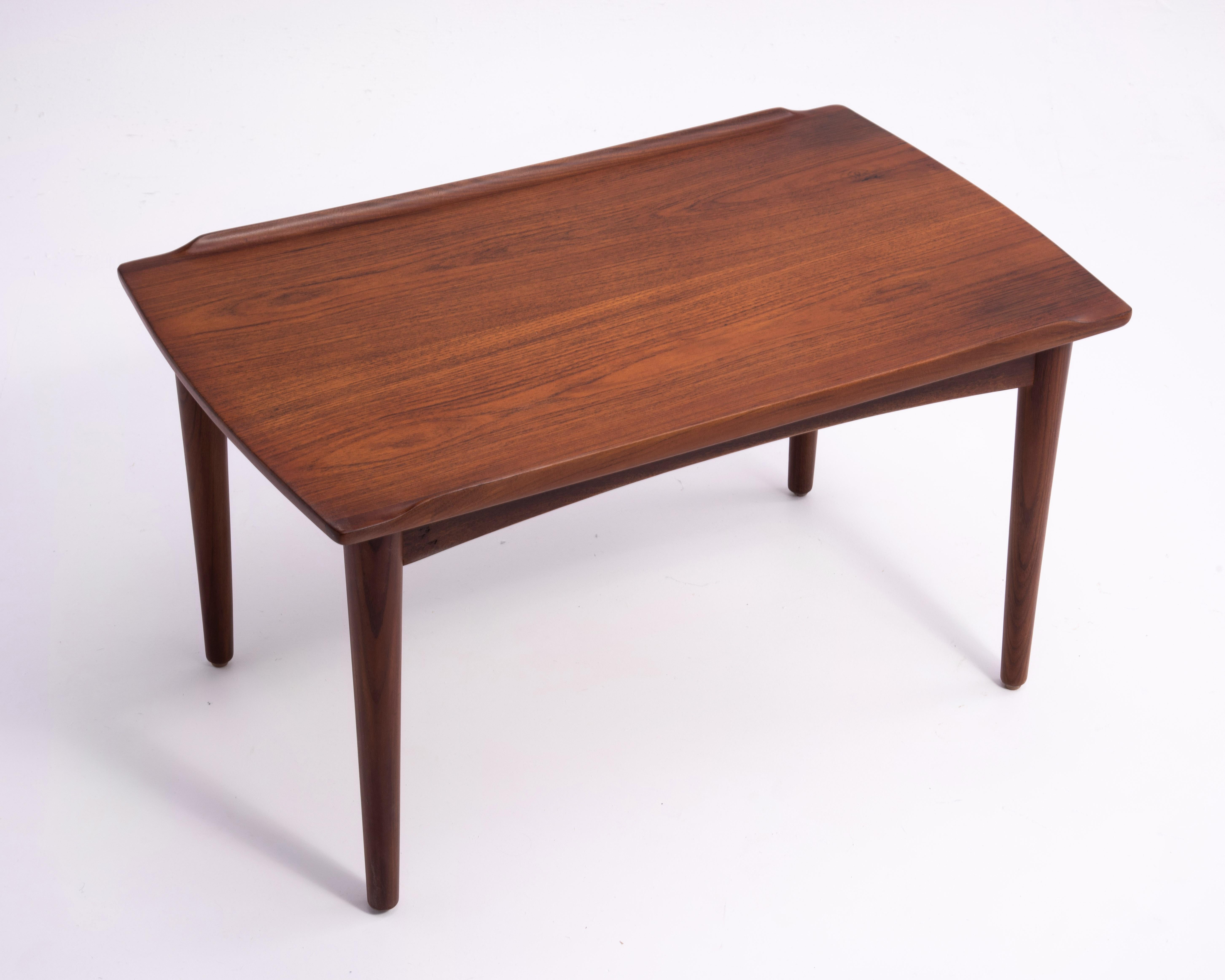 Danish Modern Teak Dowel Leg Side Table After Grete Jalk Marked B. J. 1970s For Sale 6