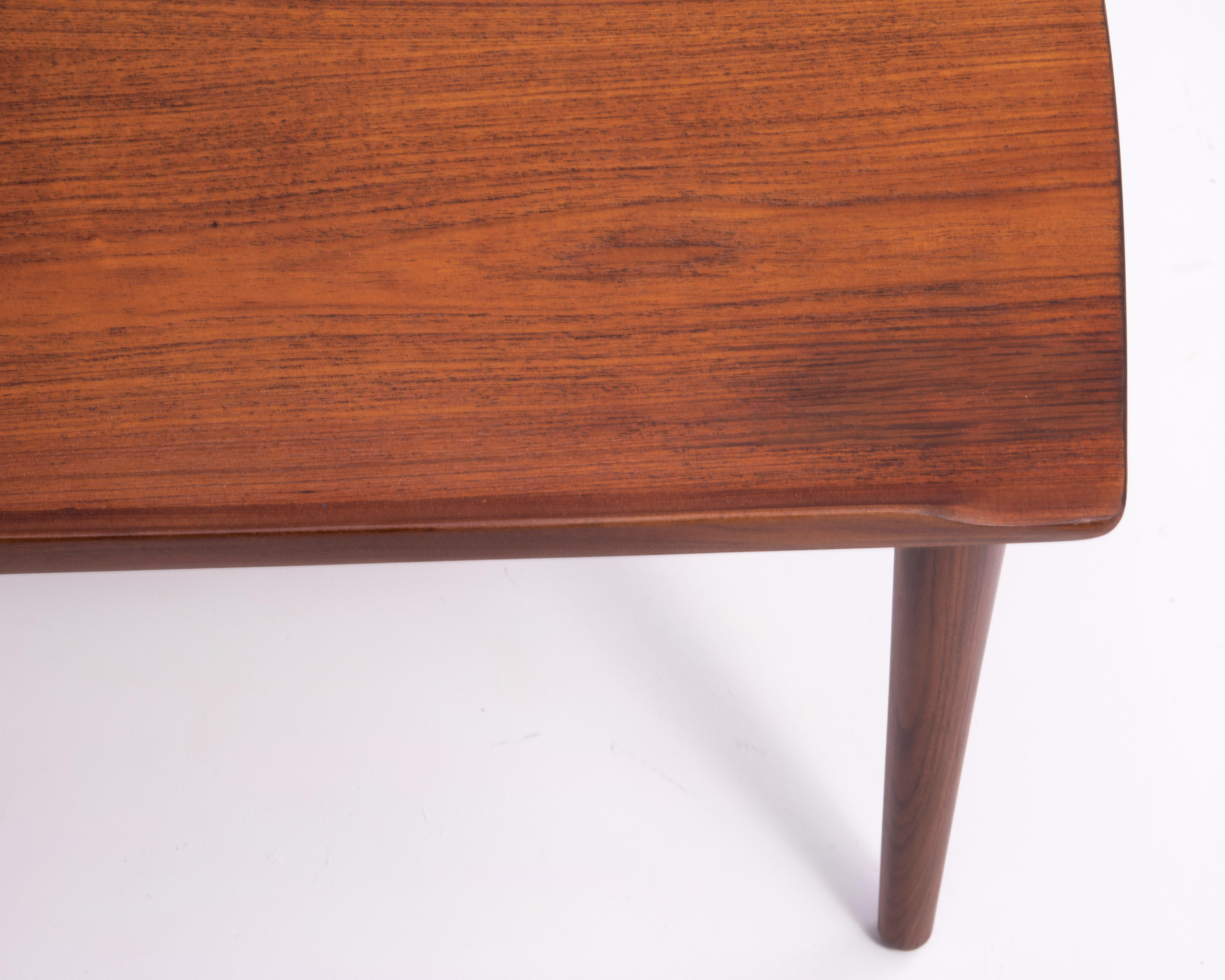 Danish Modern Teak Dowel Leg Side Table After Grete Jalk Marked B. J. 1970s For Sale 8