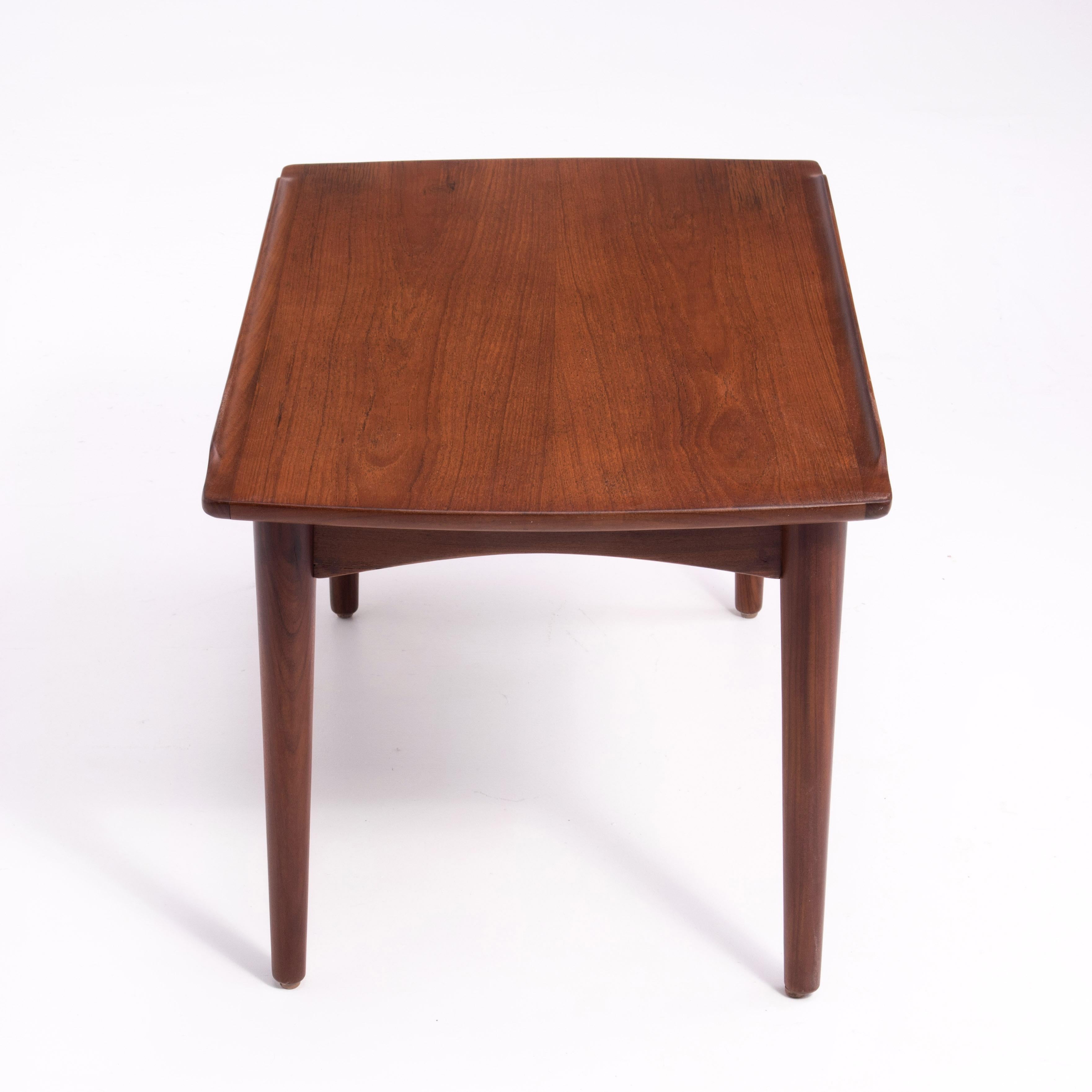 Danish Modern Teak Dowel Leg Side Table After Grete Jalk Marked B. J. 1970s For Sale 3