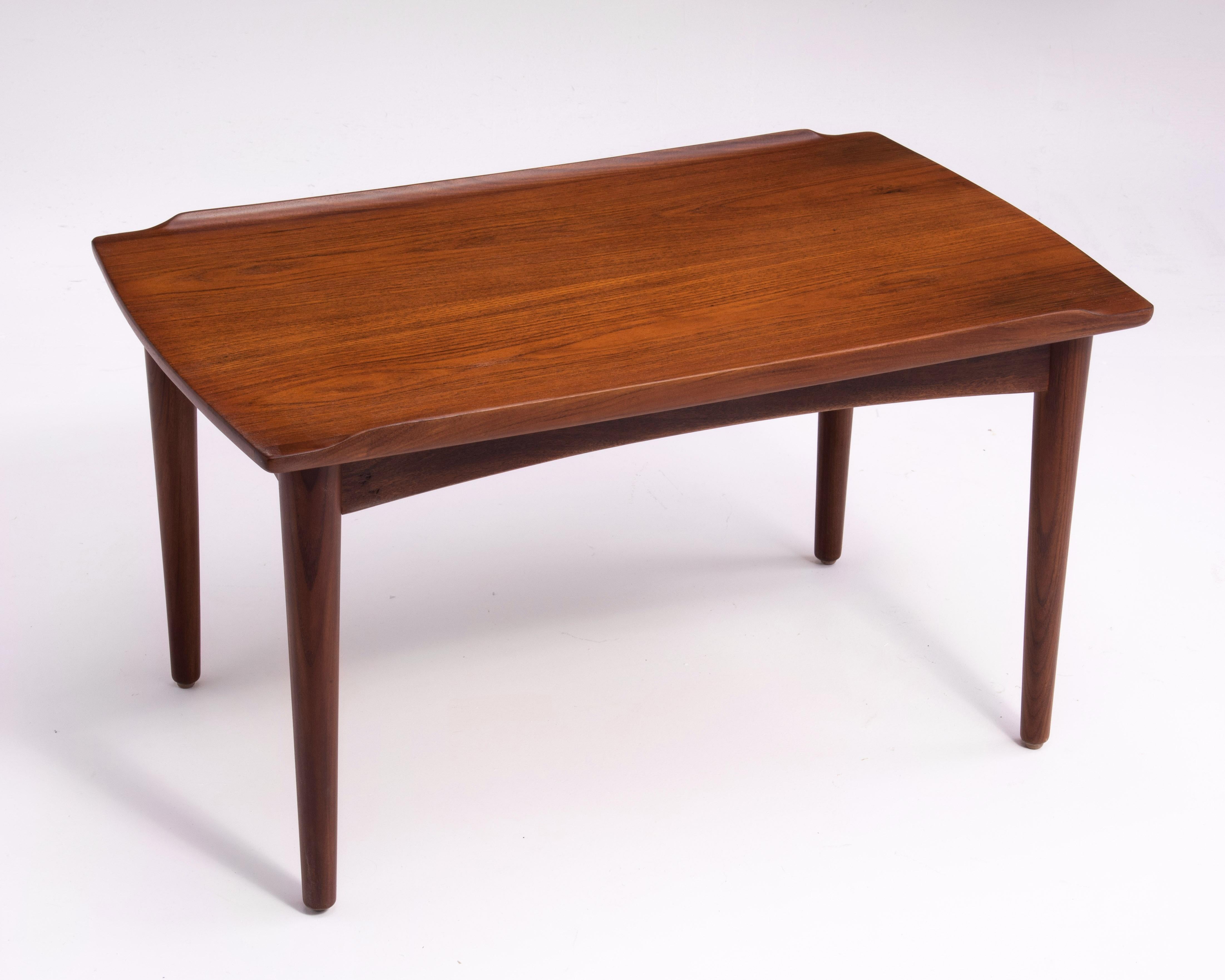 Danish Modern Teak Dowel Leg Side Table After Grete Jalk Marked B. J. 1970s For Sale 4