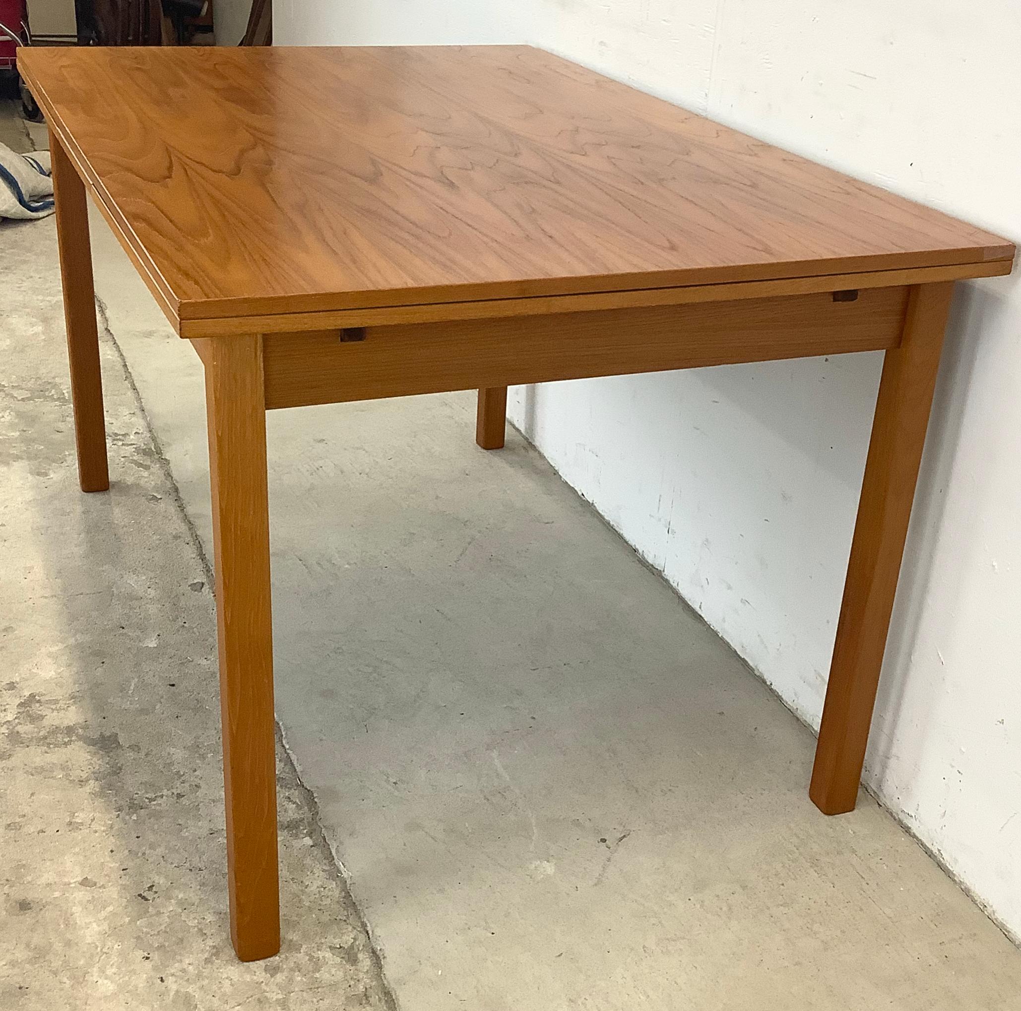 Veneer Danish Modern Teak Draw Leaf Dining Table, Brdr. Furbo
