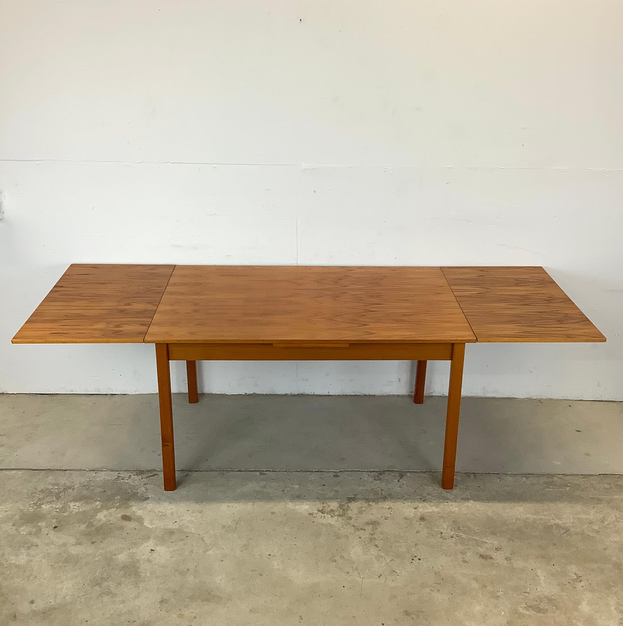 20th Century Danish Modern Teak Draw Leaf Dining Table, Brdr. Furbo
