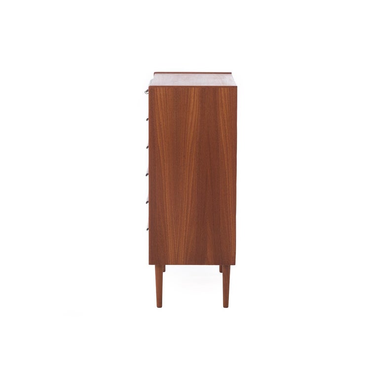 Danish Modern Teak Drawer Chest with Elongated Pulls For Sale at 1stdibs