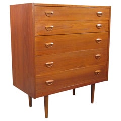 Danish Modern Teak Dresser Chest of Drawers in Style of Kai Kristiansen