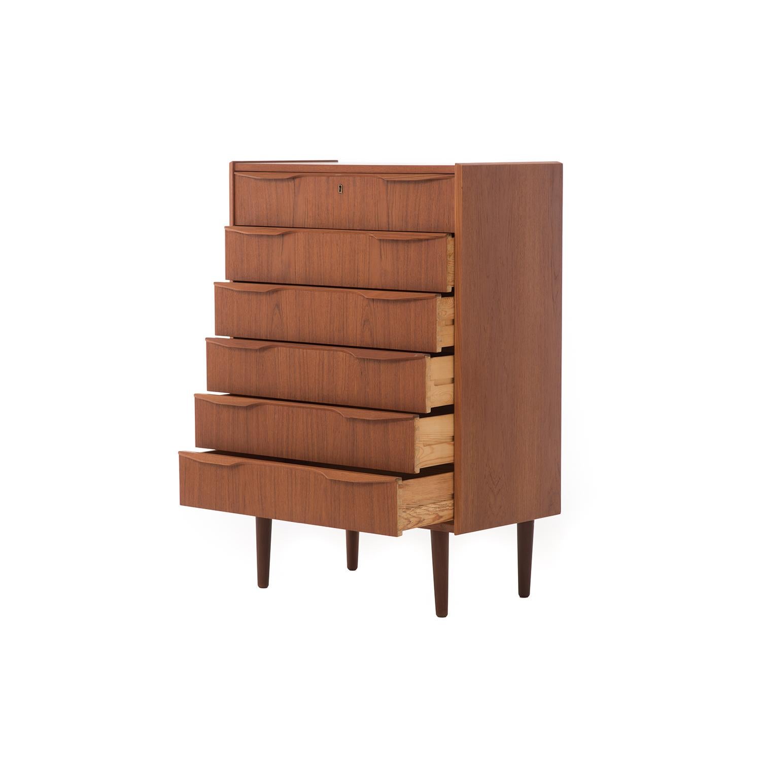 Scandinavian Modern Danish Modern Teak Dresser with Winged Pulls