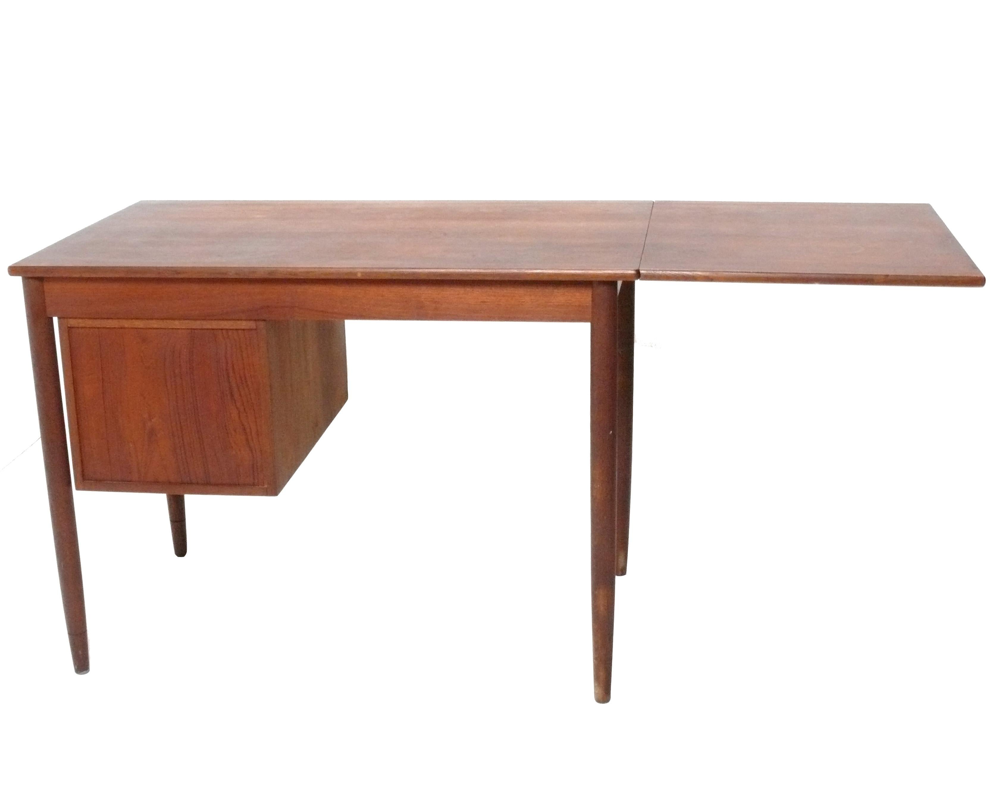 Escritorio moderno danés de teca de diseño ingenioso con cajón deslizante Teca en venta