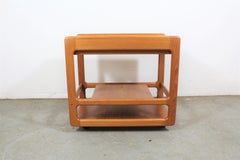 Danish Modern Teak Dry Bar/Tea Serving Cart on Wheels
