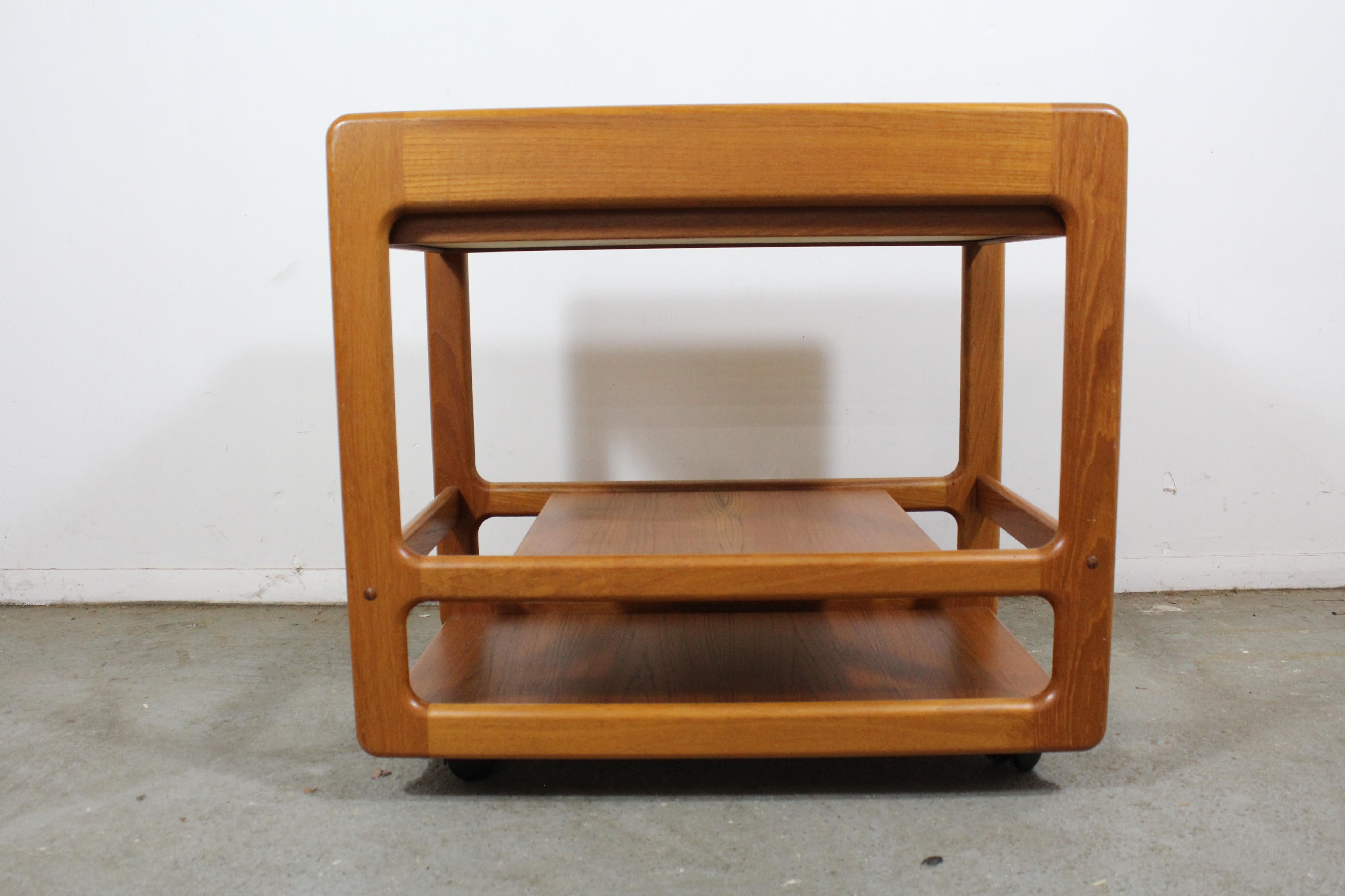  Danish Modern Teak Dry Bar/Tea Serving Cart on Wheels 3