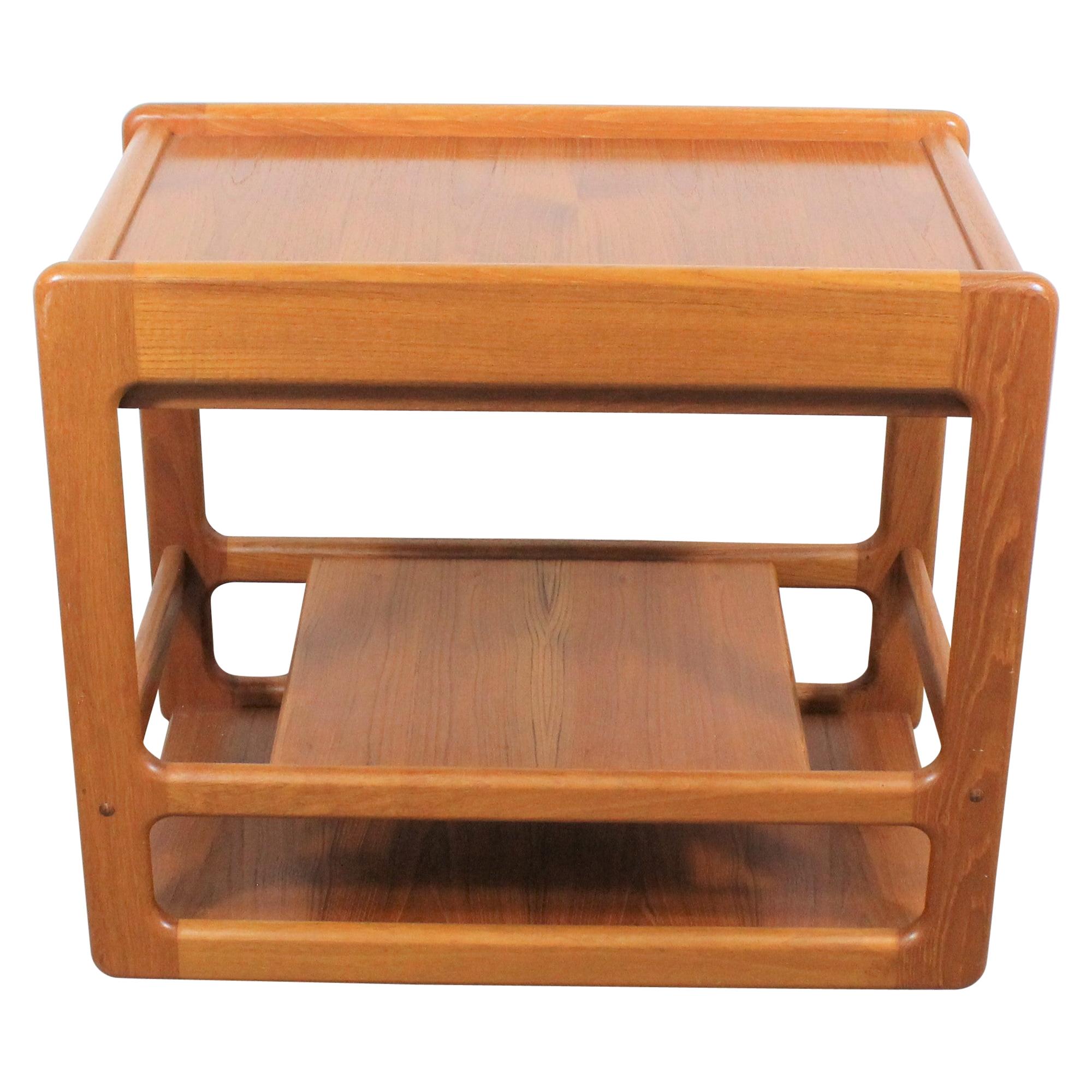  Danish Modern Teak Dry Bar/Tea Serving Cart on Wheels