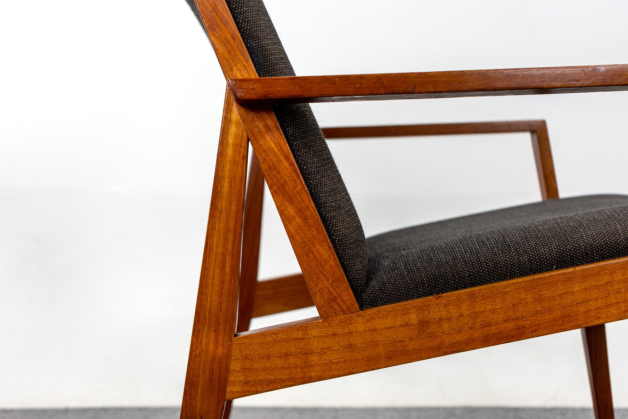 Wool Danish Modern Teak Easy Chair For Sale