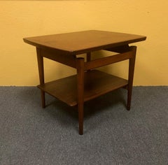 Danish Modern Teak End / Side Table with Floating Top