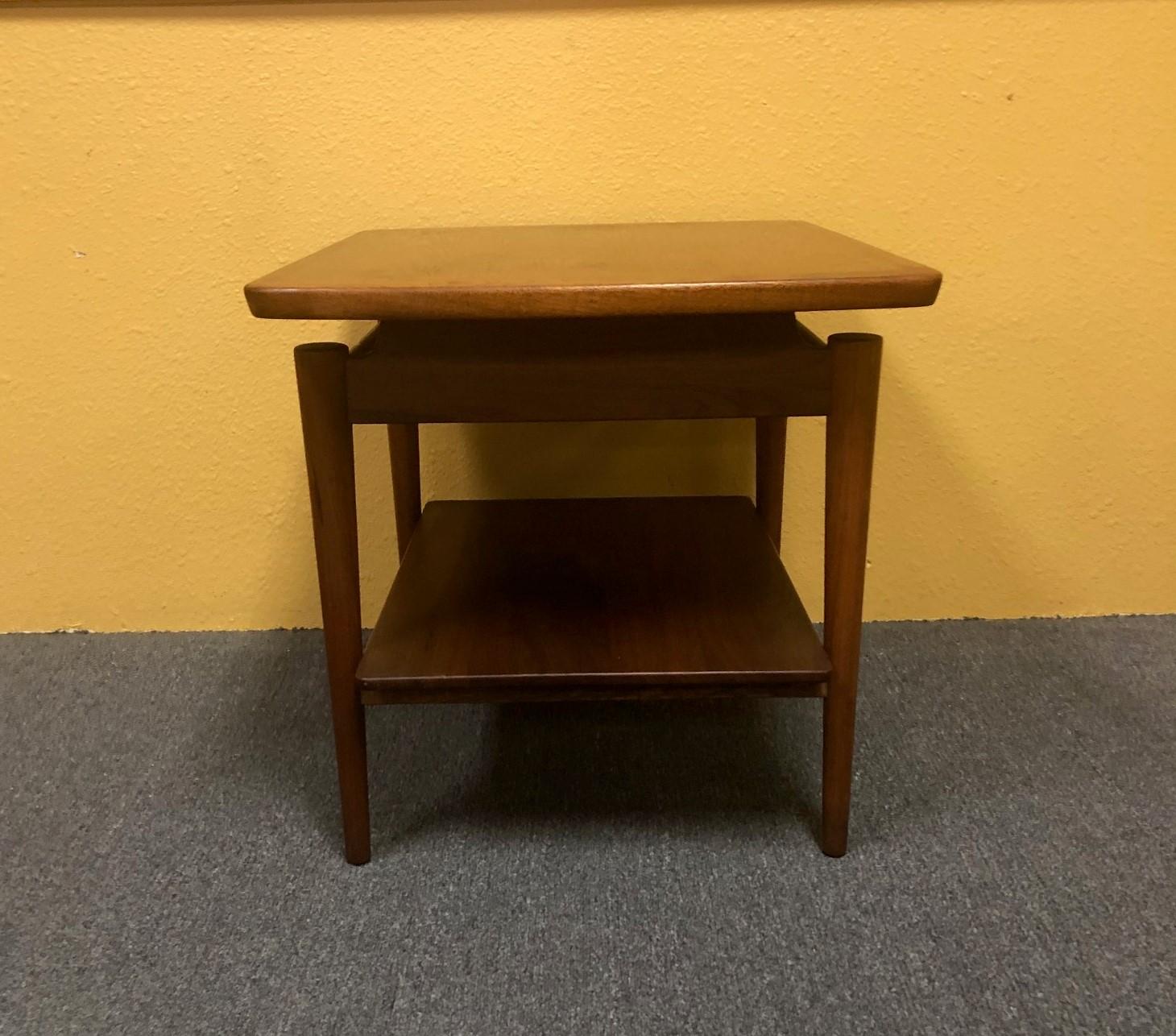 20th Century Danish Modern Teak End / Side Table with Floating Top