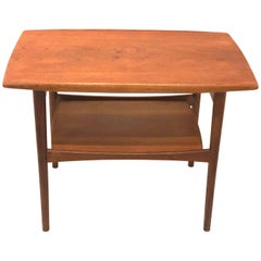 Danish Modern Teak End Table with Raised Edge by Moreddi, Denmark