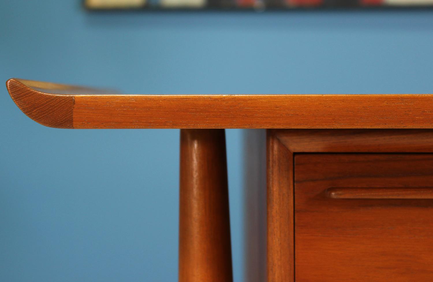 Danish Modern Teak Executive Desk by H.P. Hansen 9