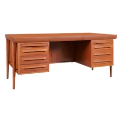 Danish Modern Teak Executive Desk by Ib Kofod Larsen