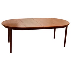 Danish Modern Teak Extendable Dining from Oval to Round