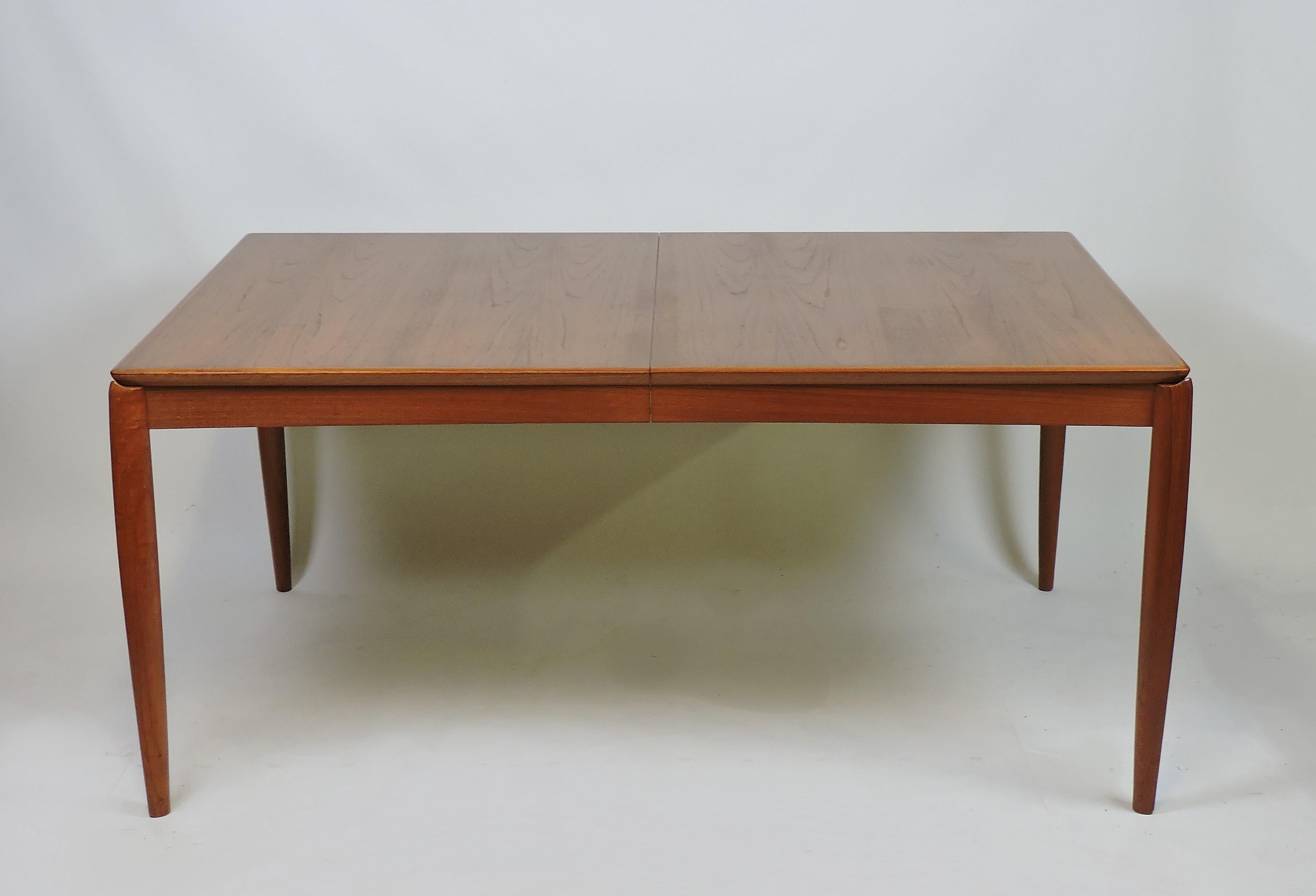 Danish Modern Teak Extendable Dining Table H.W. Klein for Bramin 7