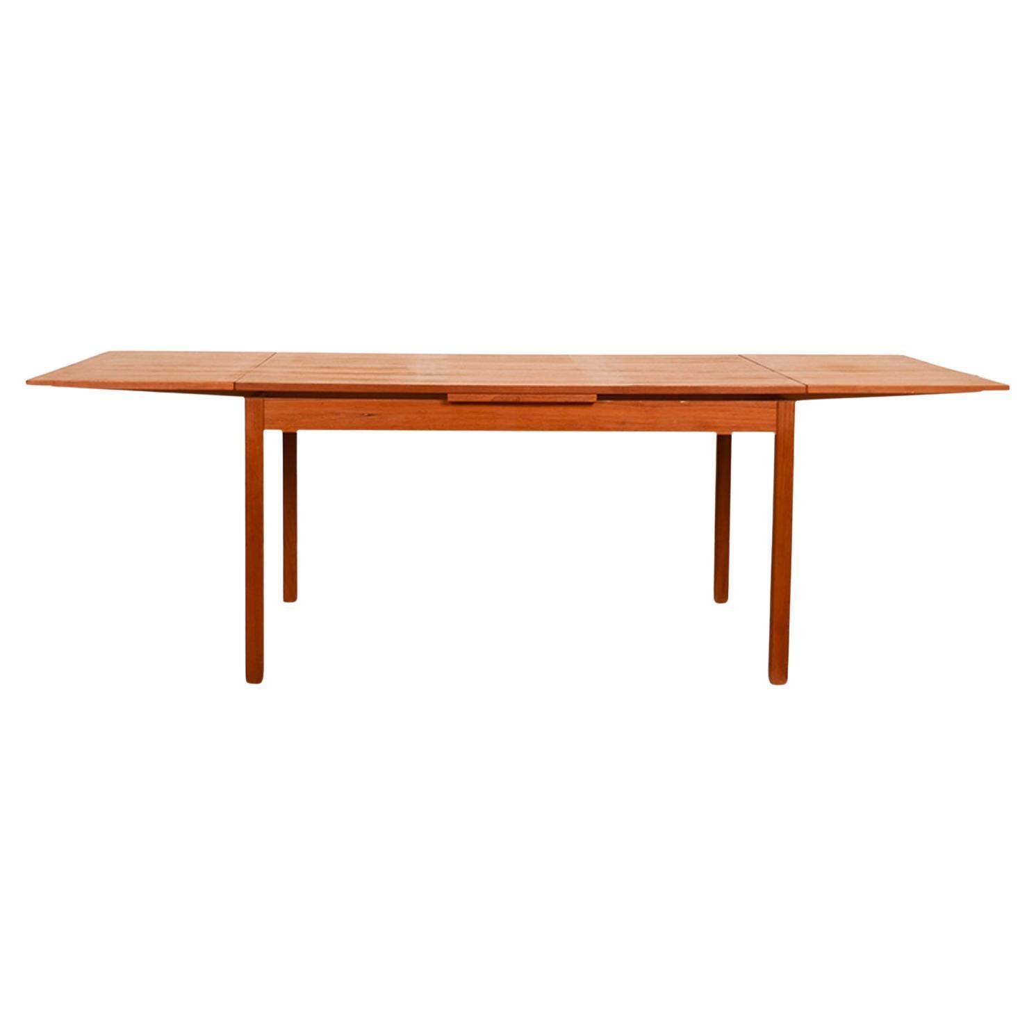 Danish Modern Teak Extendable Dining Table Vejle Stole Møbelfabrik For Sale