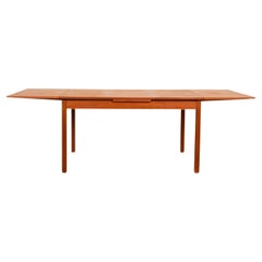 Danish Modern Teak Extendable Dining Table Vejle Stole Møbelfabrik