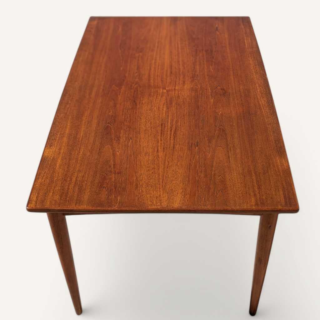 Mesa de comedor extensible danesa moderna de teca, por Skovmand and Andersen, años 60 en venta 1