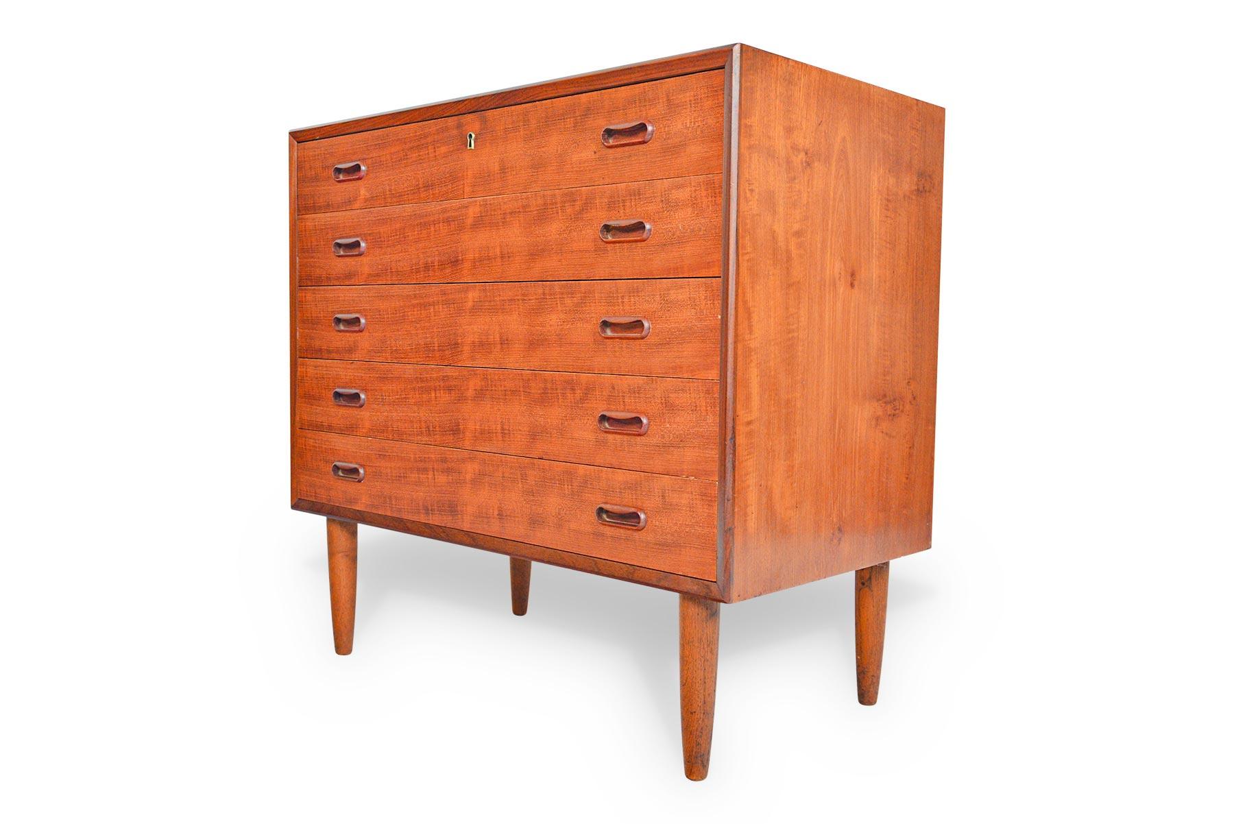 Danish Modern Teak Five-Drawer Gentleman's Chest In Good Condition In Berkeley, CA